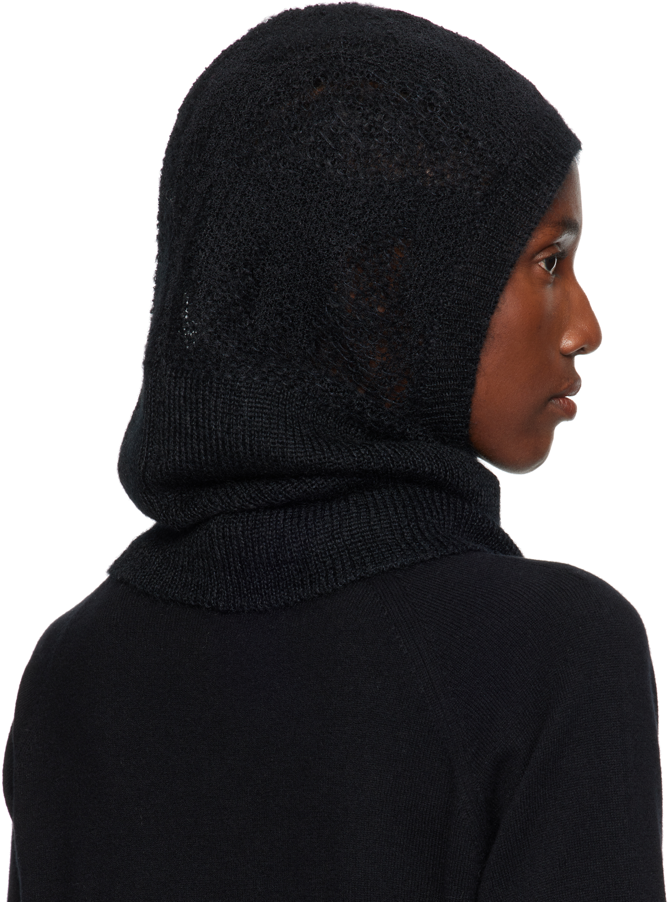 Ann Demeulemeester Black Vali Balaclava In Black