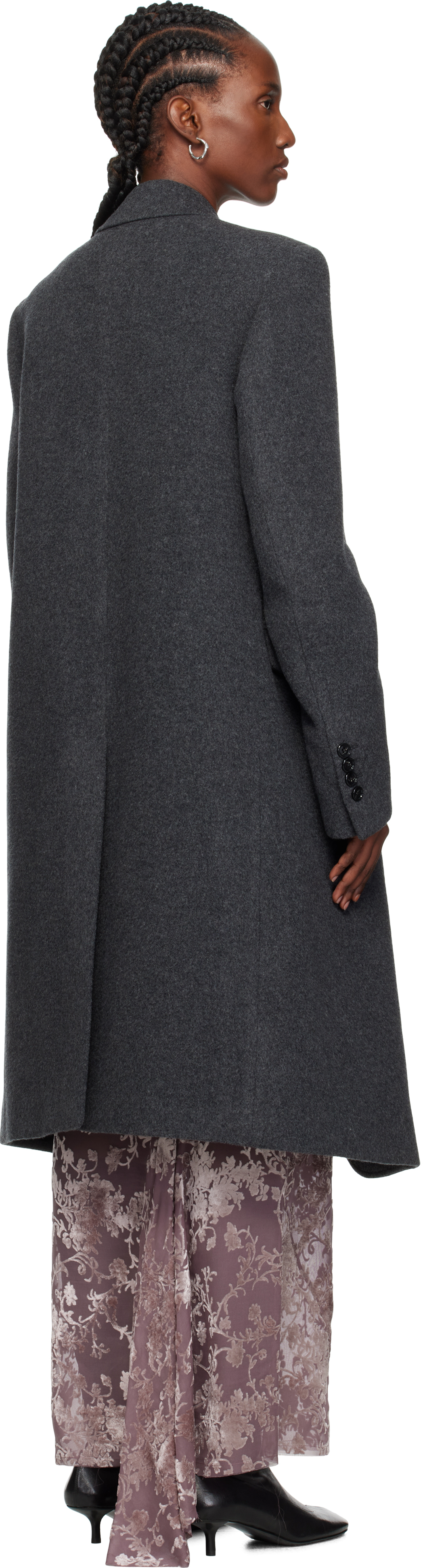 Ann Demeulemeester Gray Viv High Comfort Tailored Coat In Gray