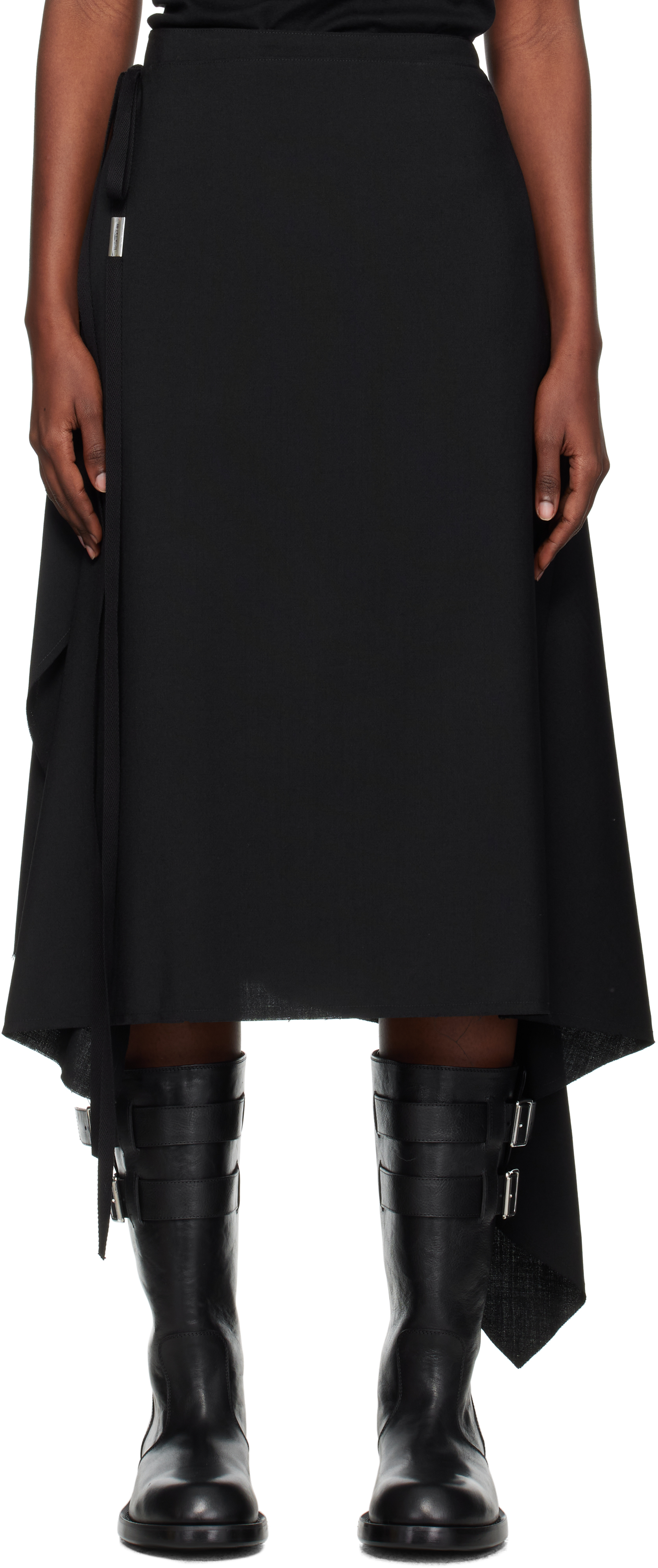 【関税込み】Ann Demeulemeester ブラック Nola マキシスカート 関税込み】Ann Demeulemeester ブラック Nola マキシスカート