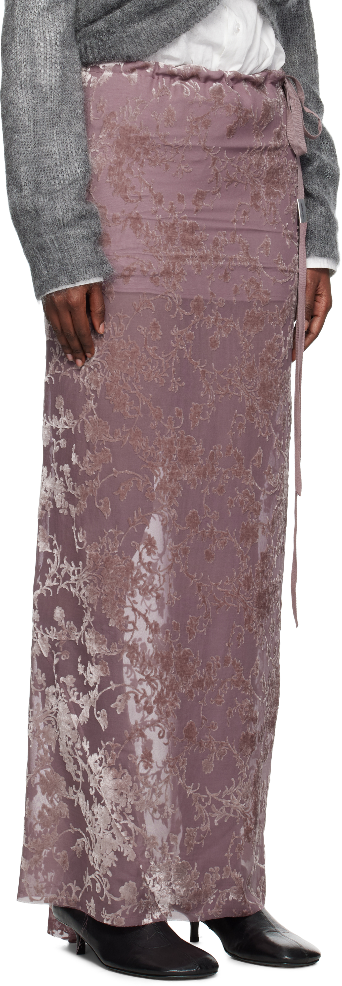 Ann Demeulemeester Pink Eveline Bias Maxi Skirt