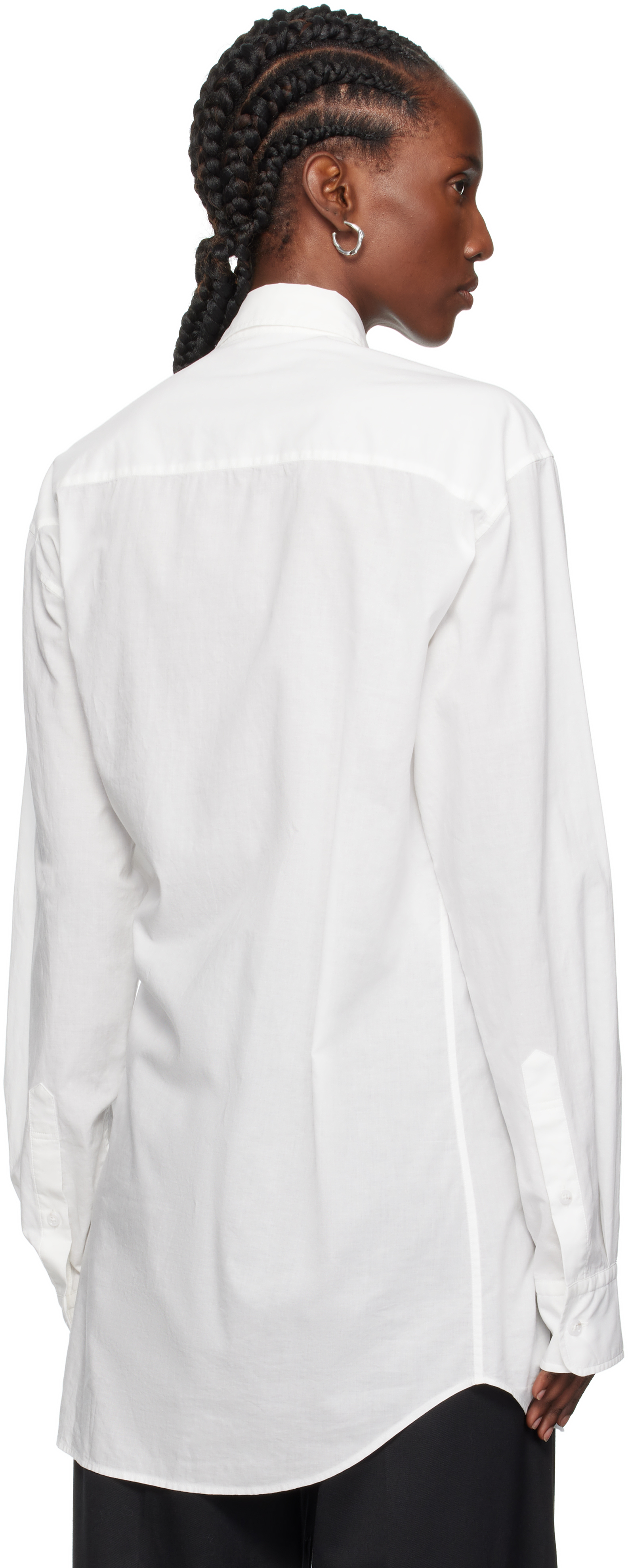 Ann Demeulemeester Elisabeth Long High Comfort Pocket Shirt In White