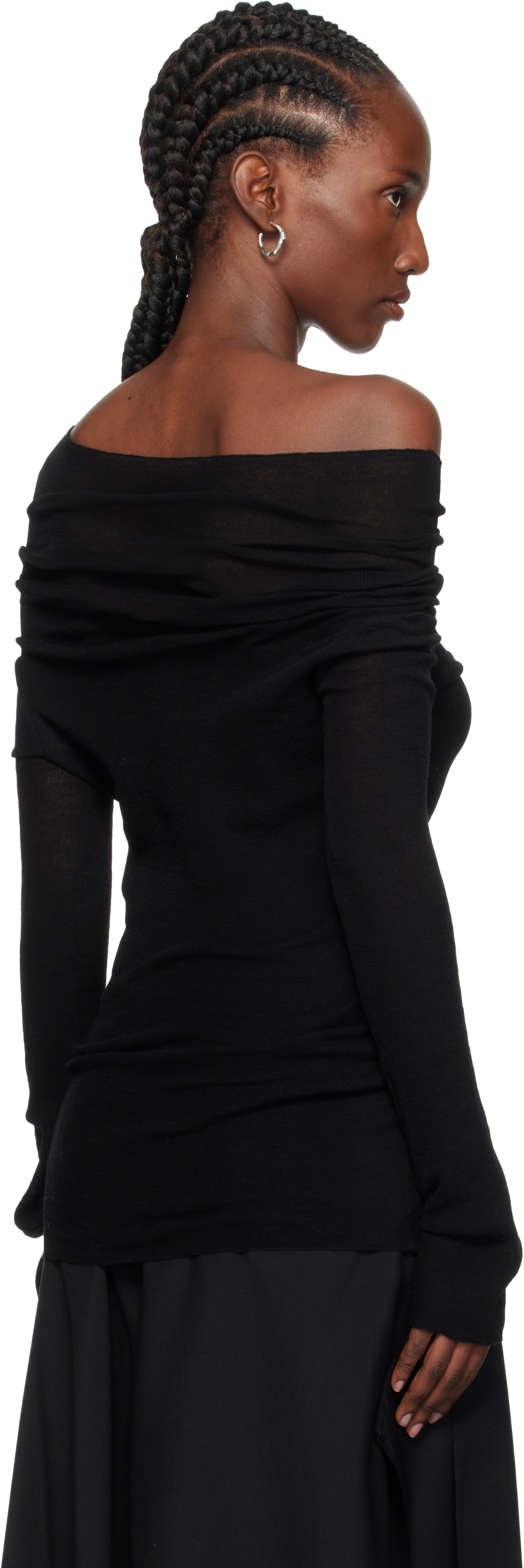 Ann Demeulemeester Black Tizziana Knitted Long Sleeve T-shirt In Black