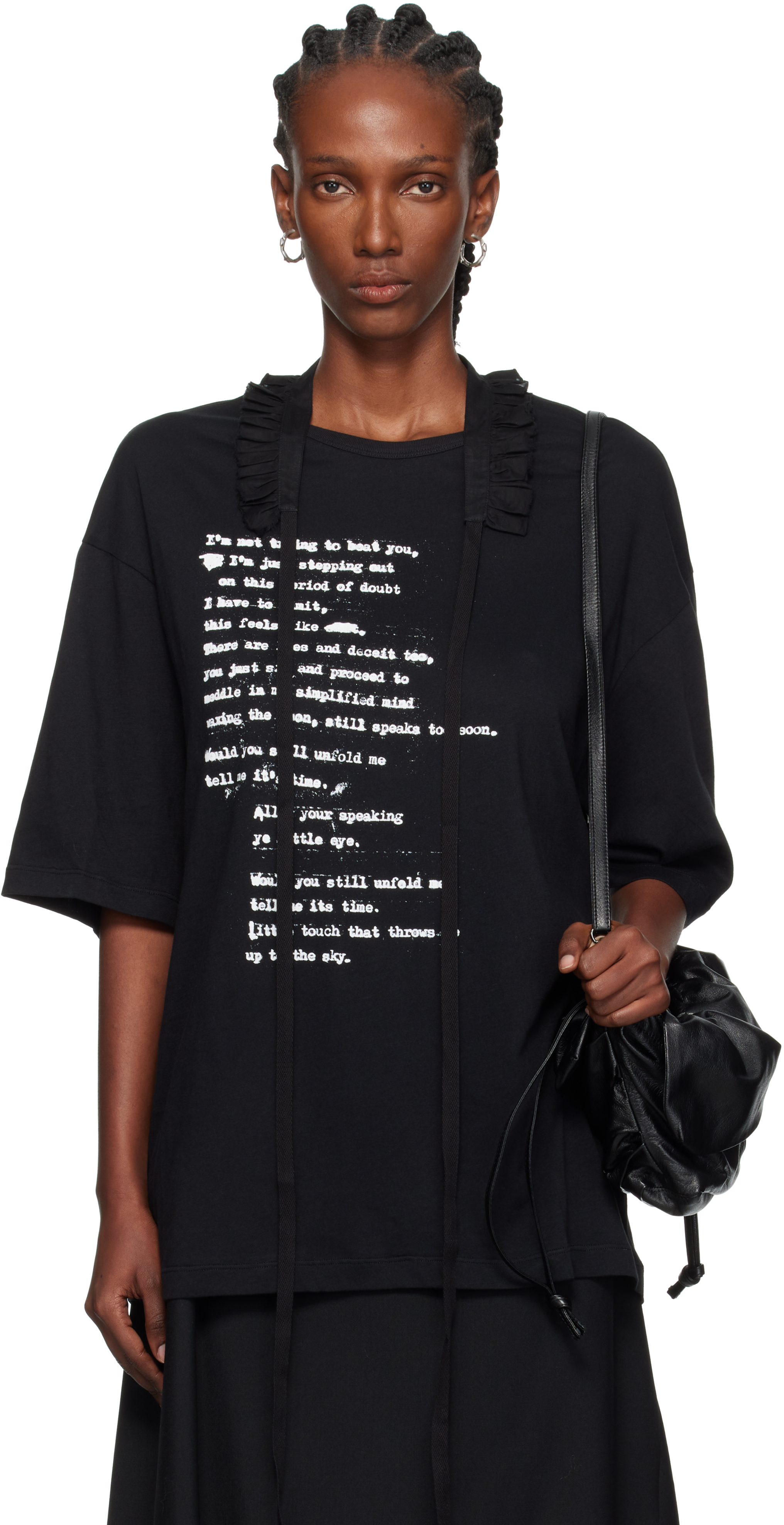 Black Danvald High Comfort T-shirt by Ann Demeulemeester on Sale