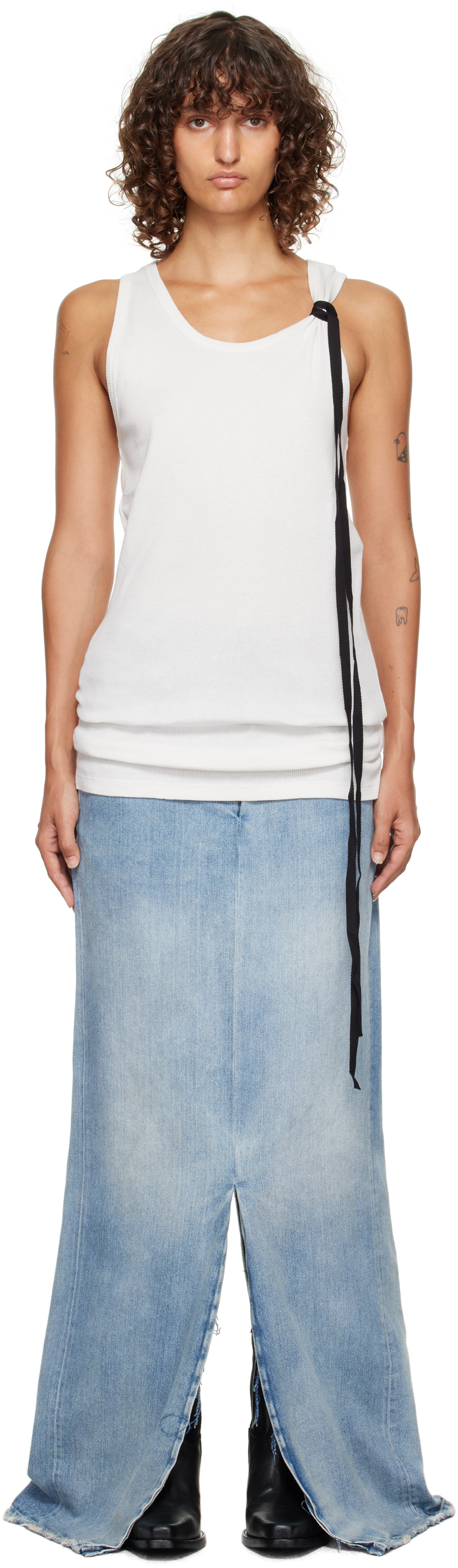 Ann Demeulemeester Off-white Seva Tank Top In White