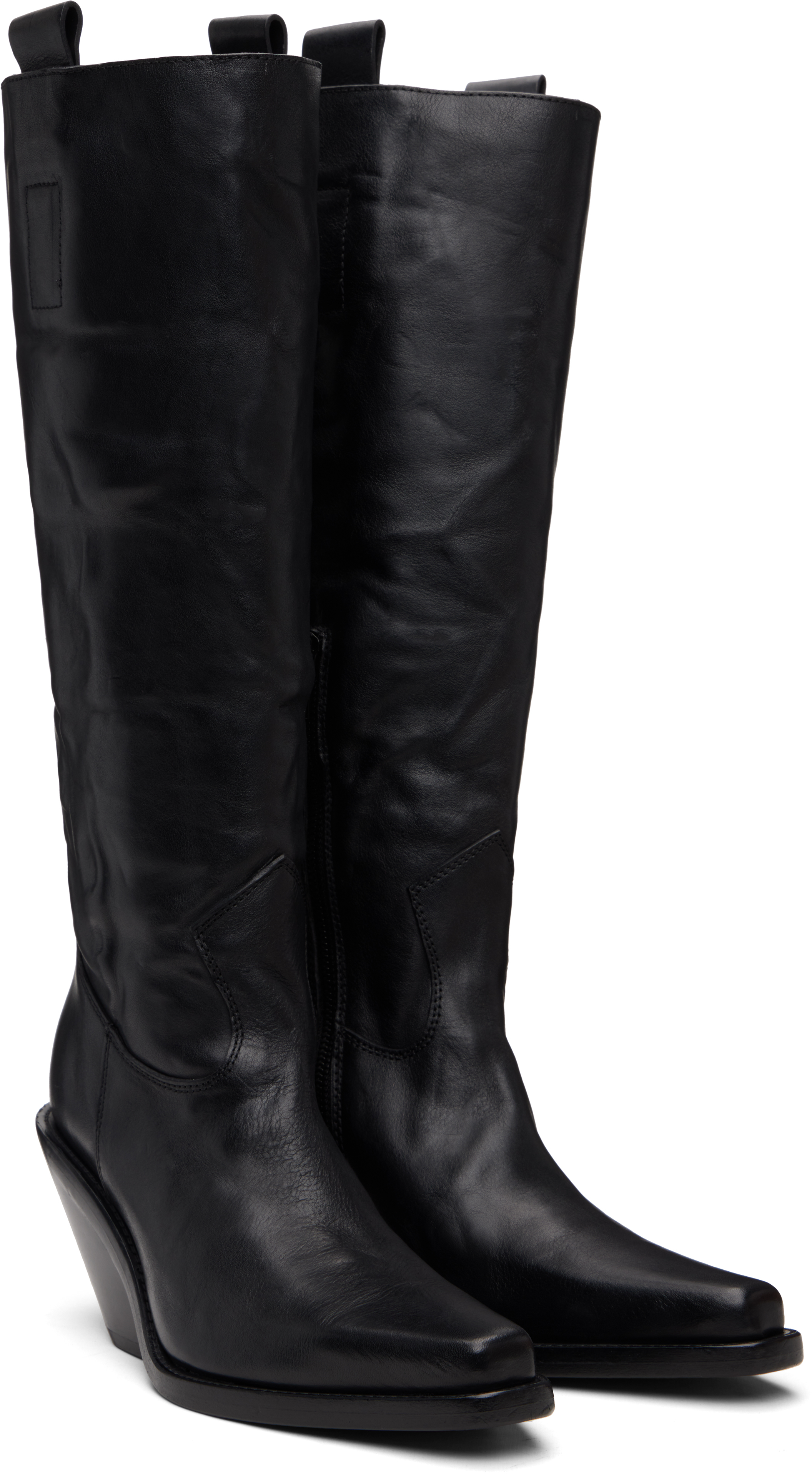 Ann Demeulemeester Black Lidar Western Boots In Black