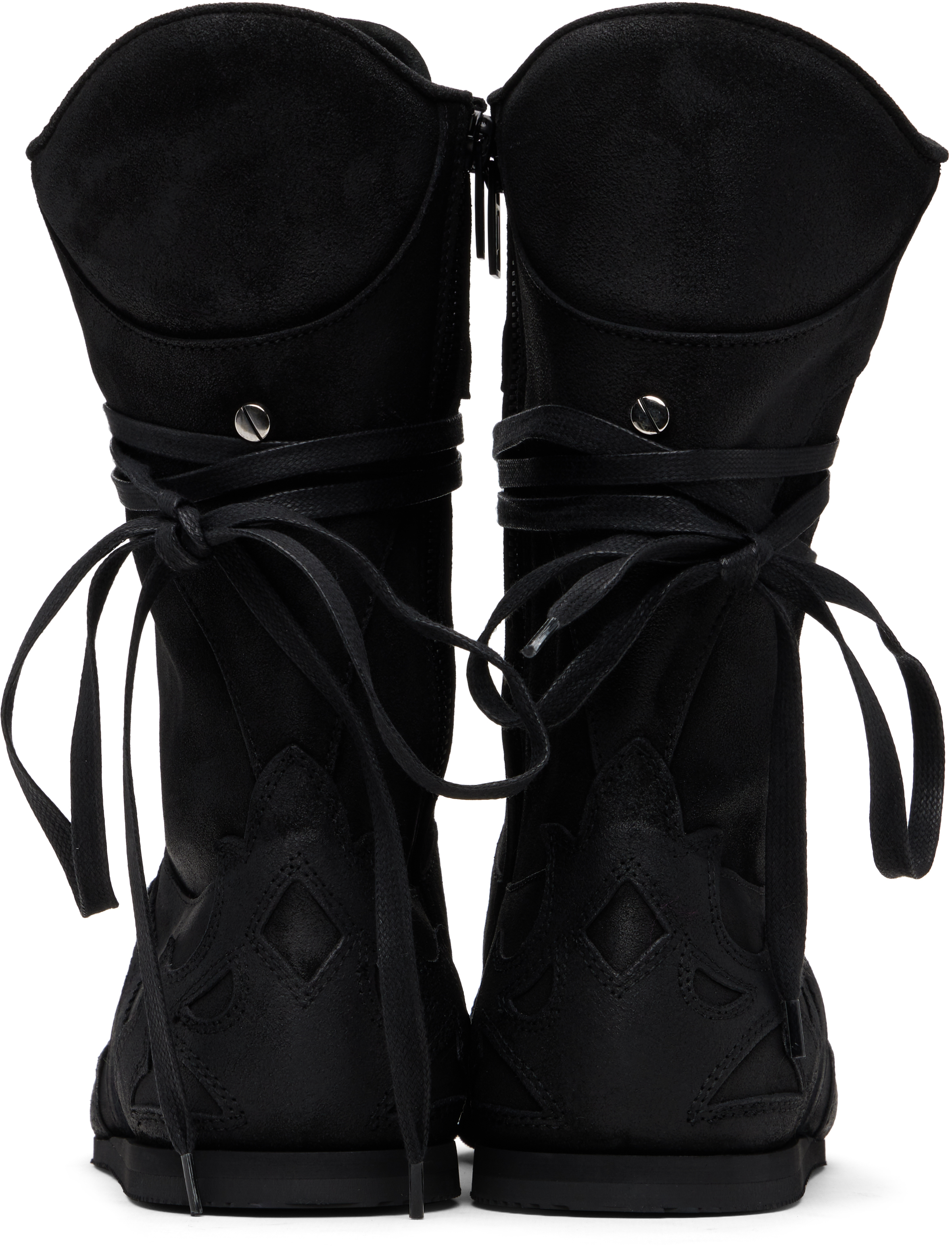 Ann Demeulemeester Black Palne High-top Boxing Sneakers In Black