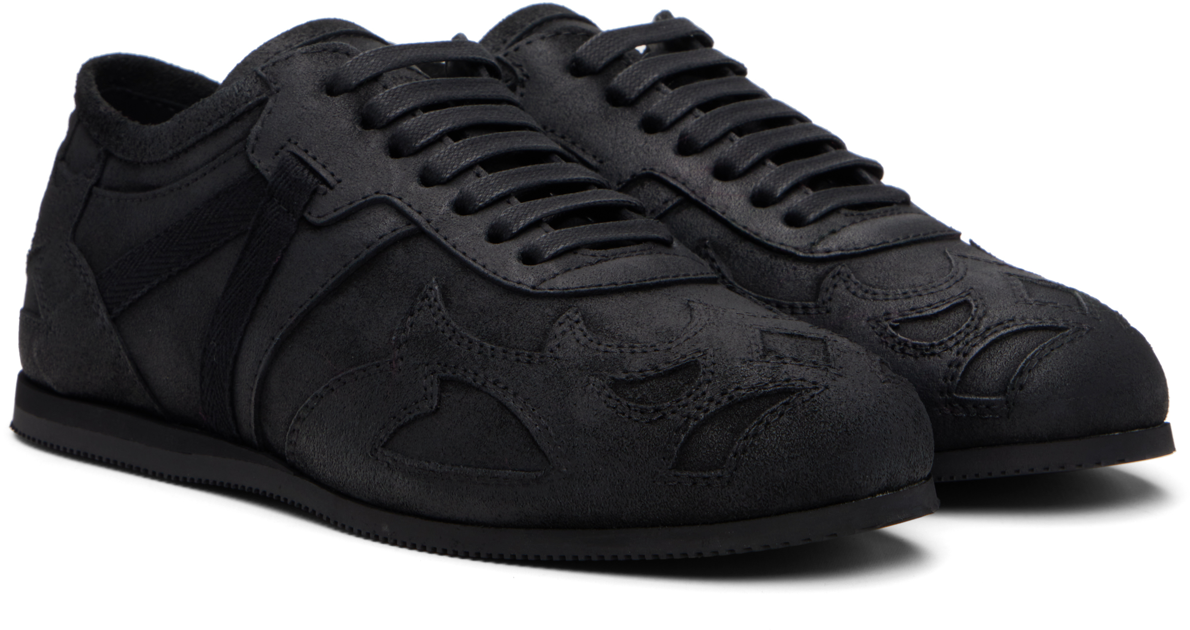 Ann Demeulemeester Black Milton Low-top Boxing Sneakers In Black