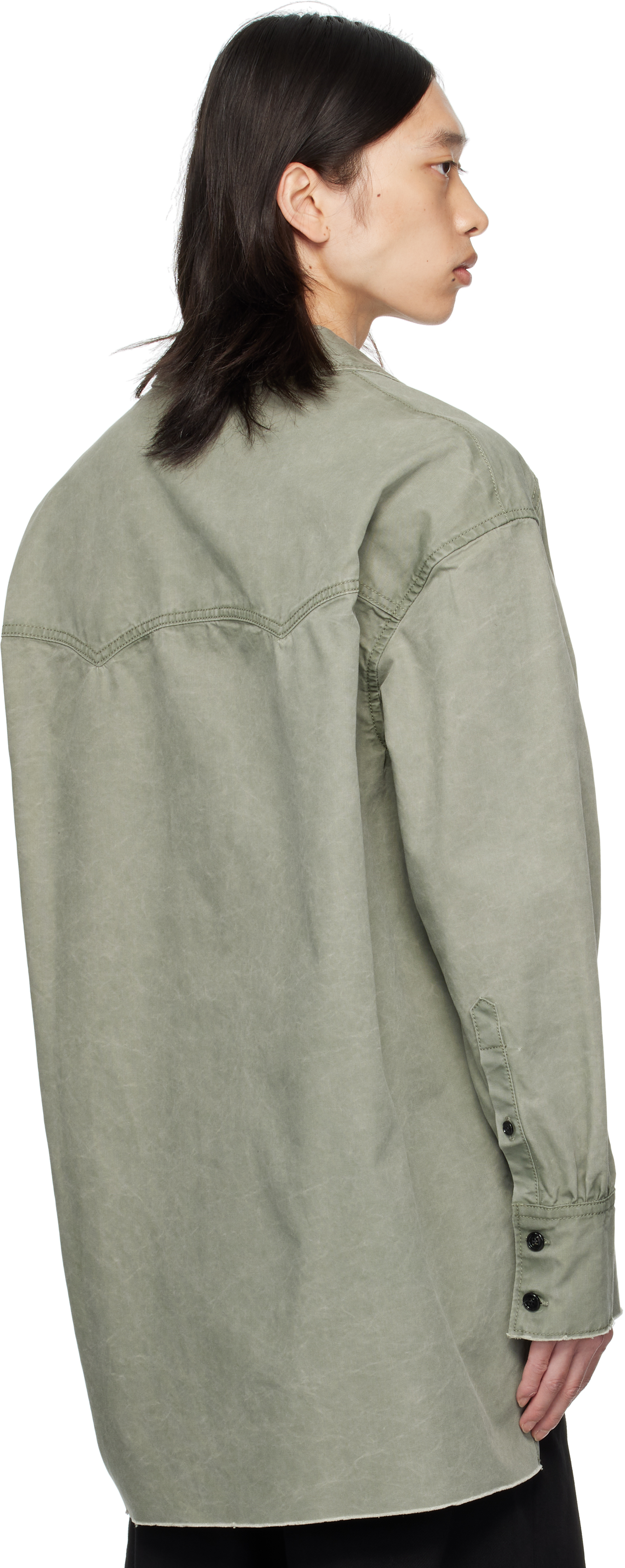 Ann Demeulemeester Antoine High Comfort Long Shirt In Green