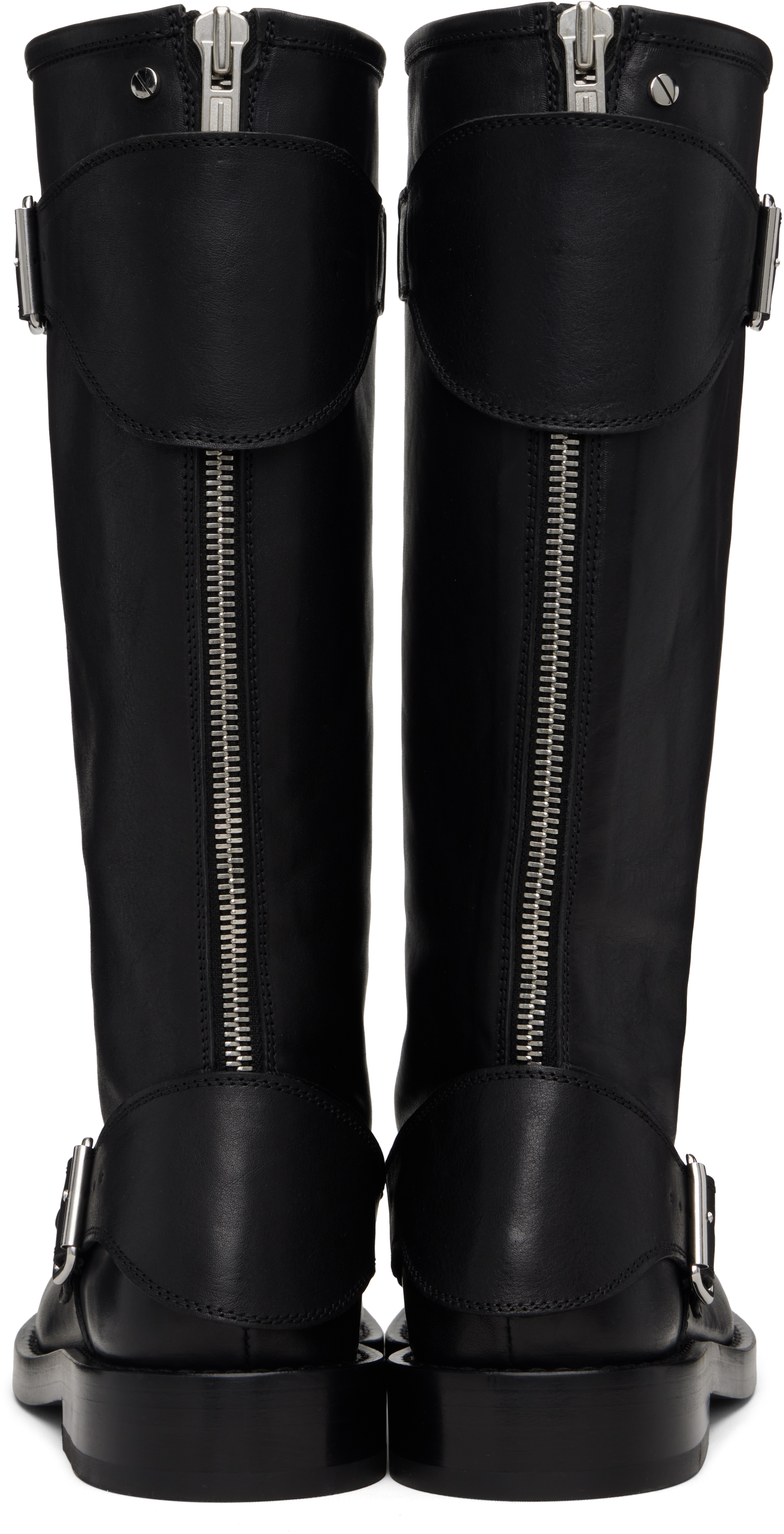 Ann Demeulemeester Black Balo High Biker Boots In Black