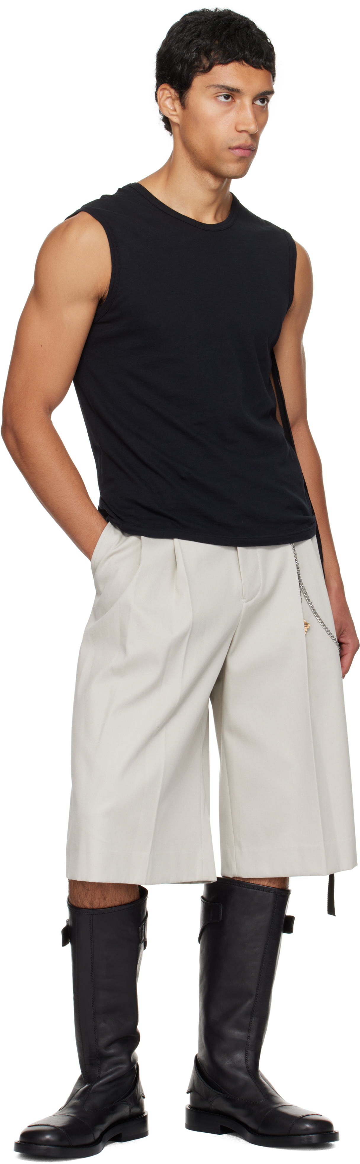 Ann Demeulemeester Black Balo High Biker Boots In Black