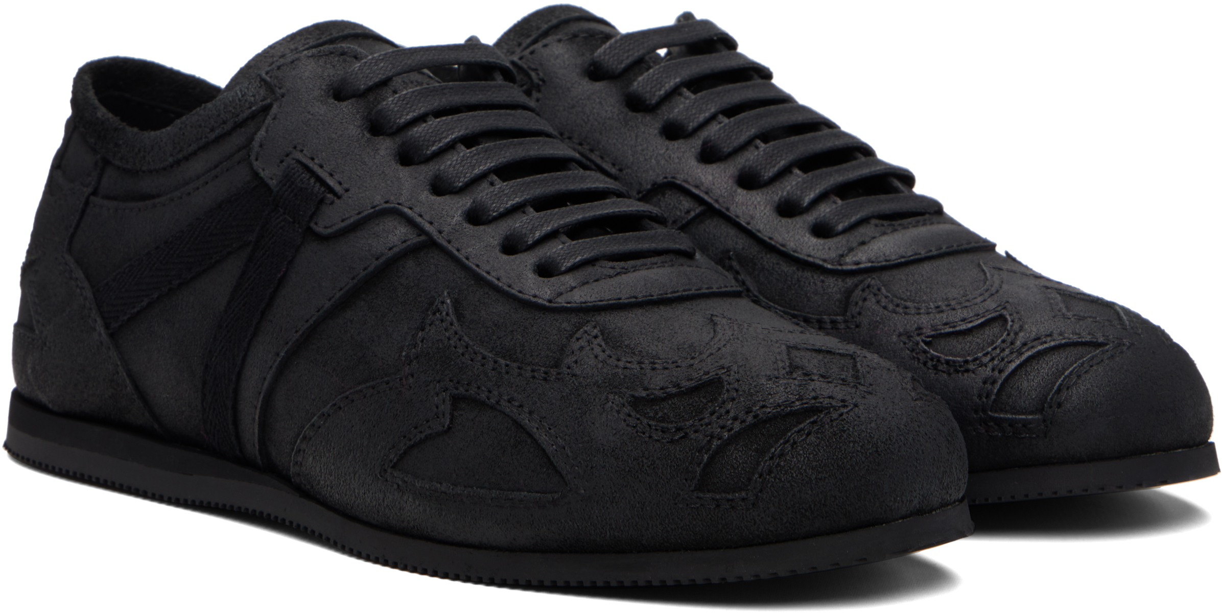 Ann Demeulemeester Siru Low-top Boxing Sneakers In Black