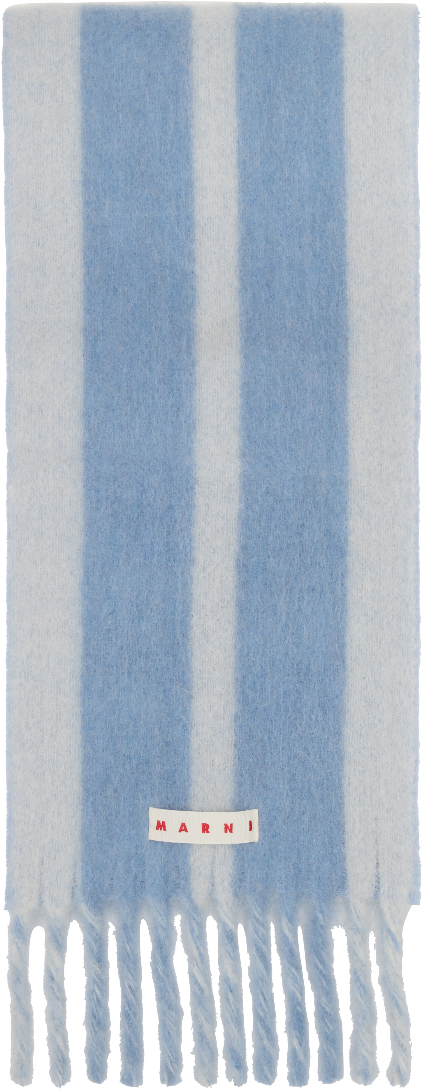 Marni Blue Striped Alpaca Scarf