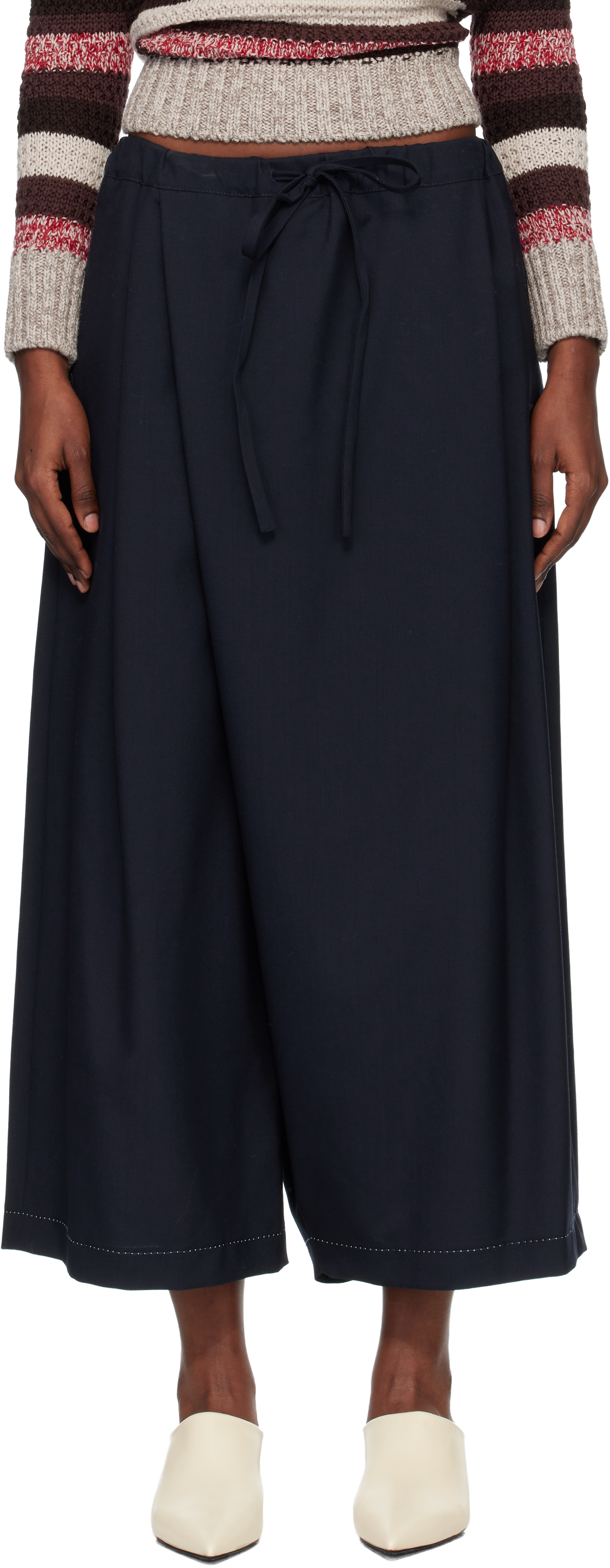 Marni Black Batavia Wool Low-crotch Trousers