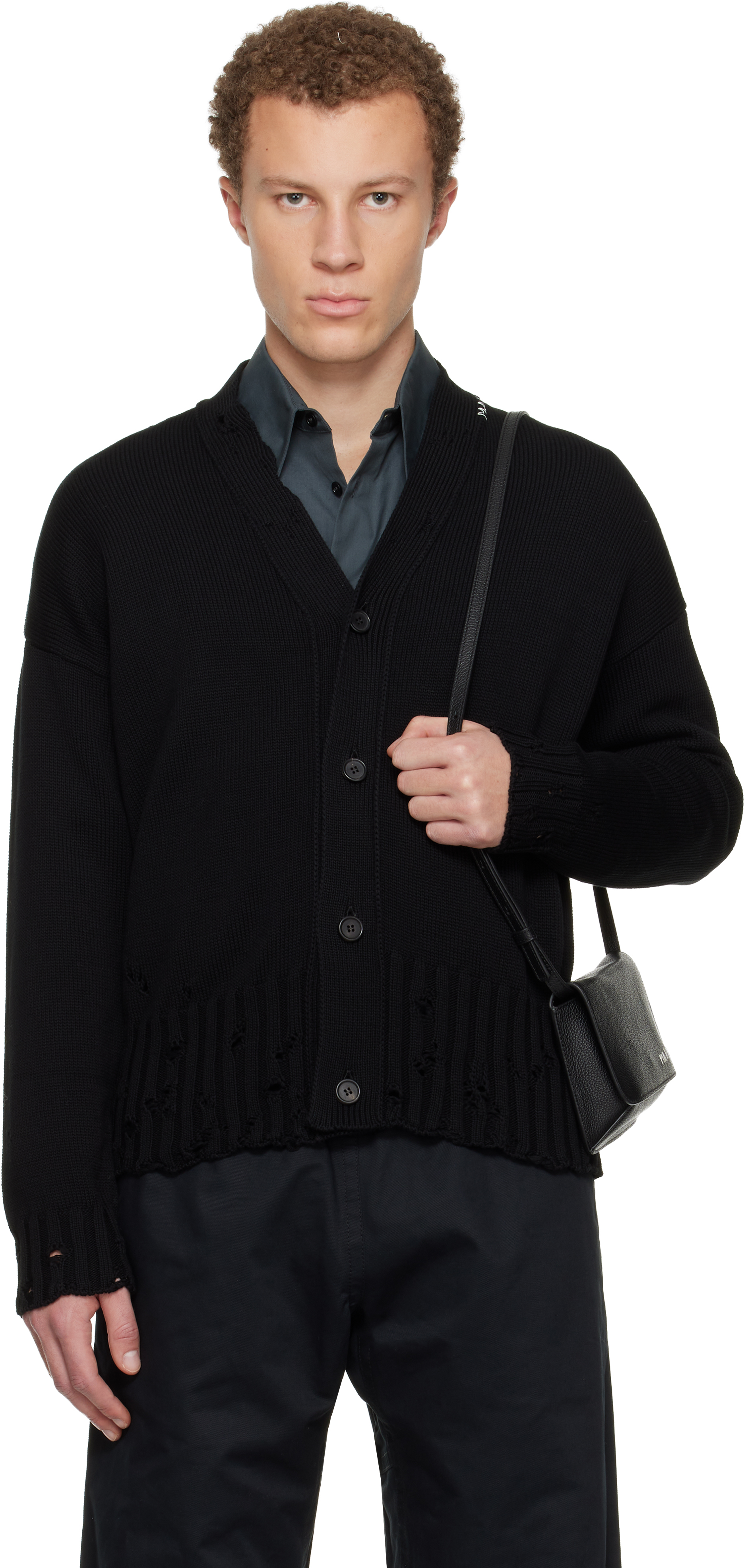 Black Marni Symbol Cotton Cardigan by Marni on Sale