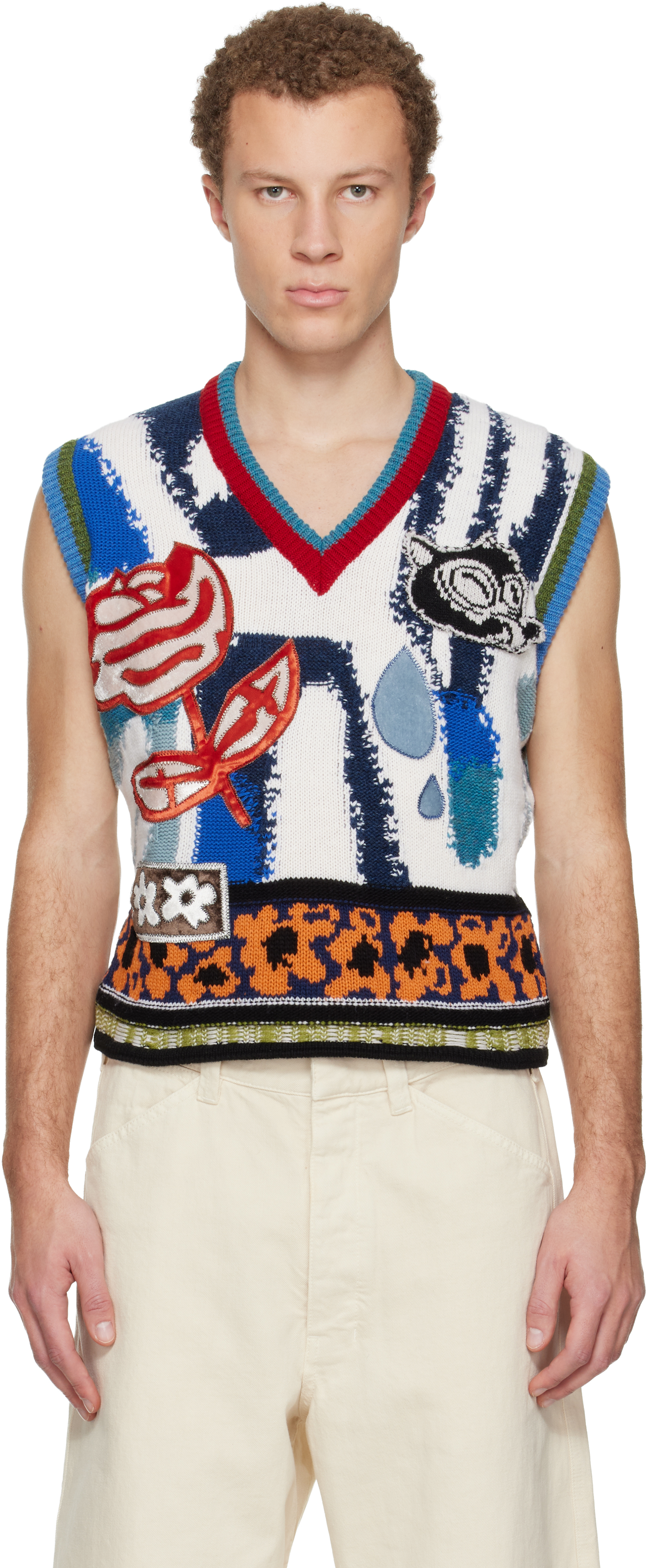 Marni Multicolor V-neck Vest