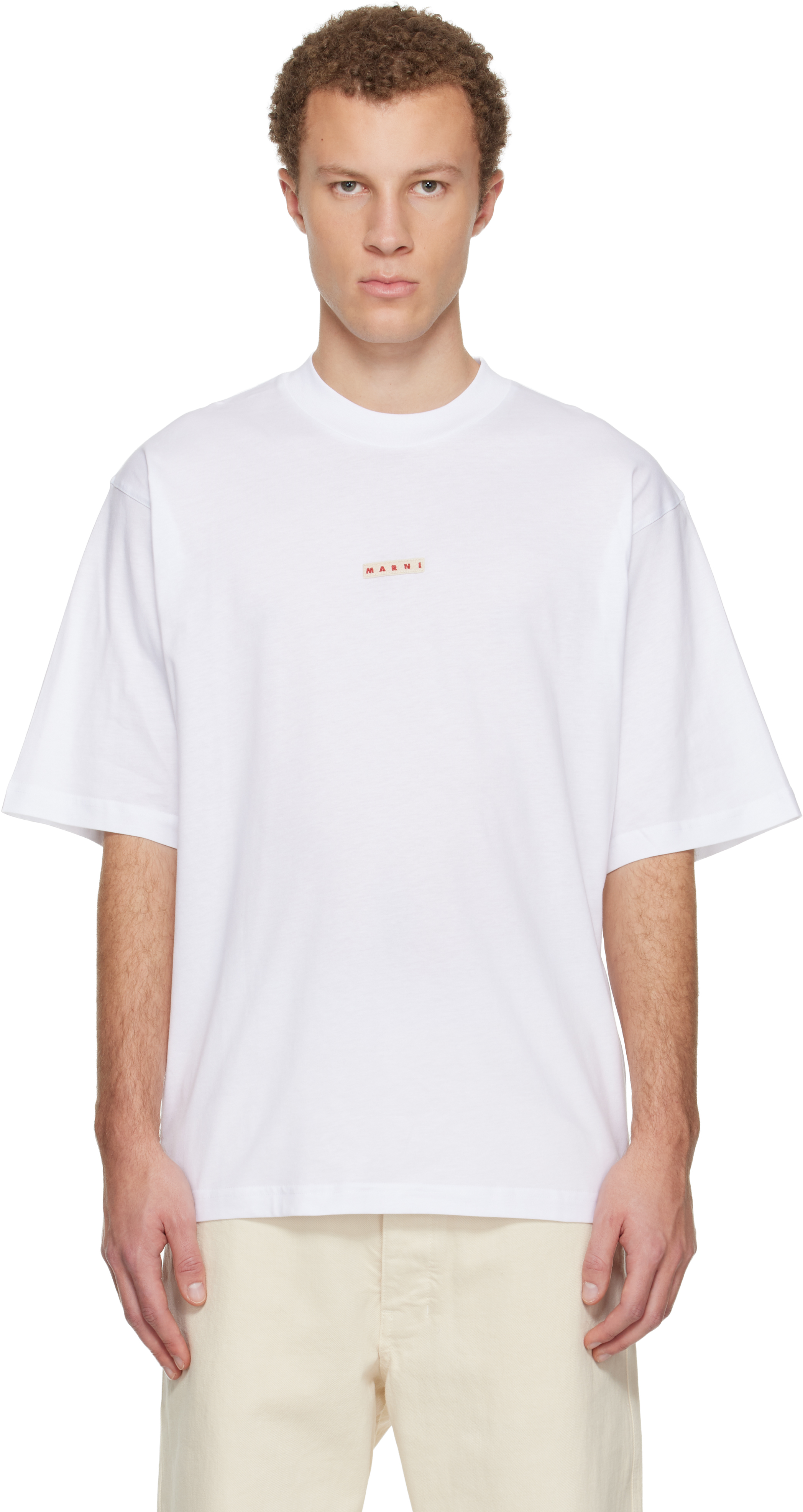 Marni Mini Logo T-shirt In White