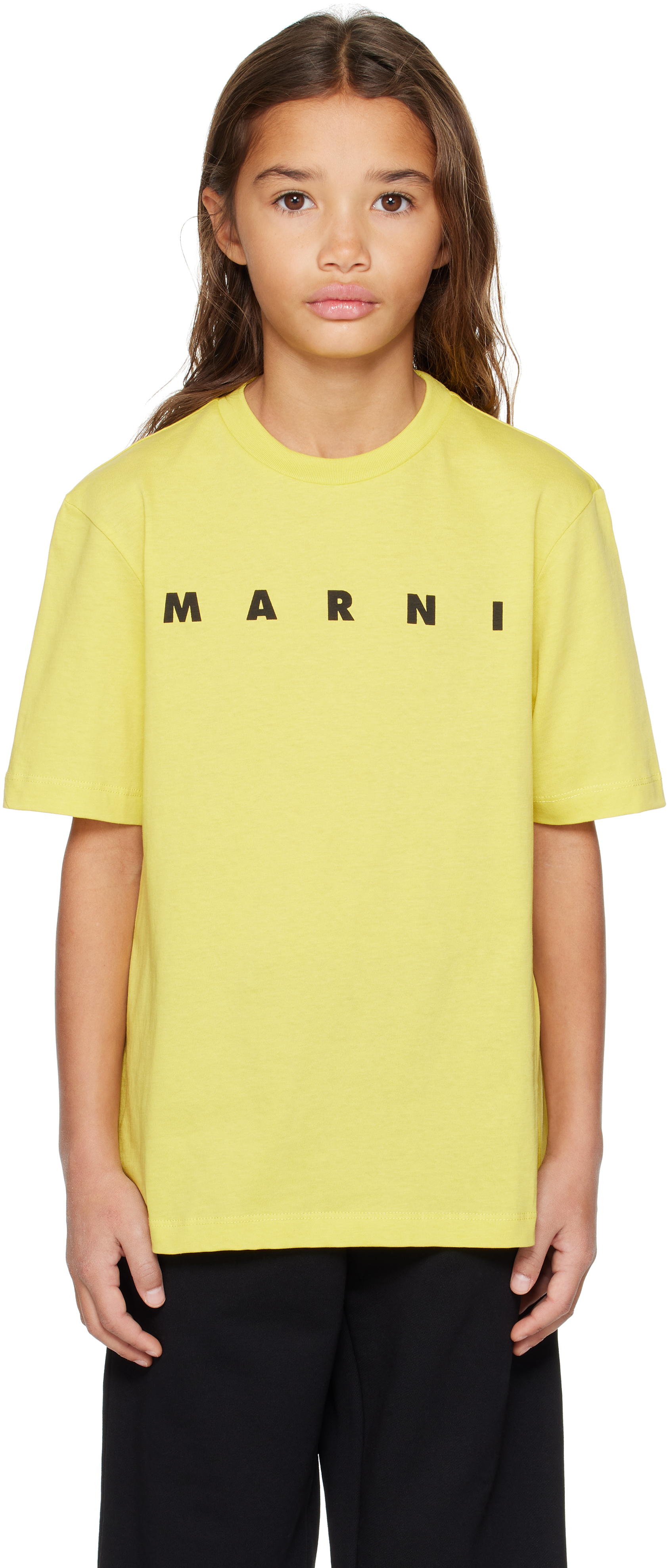 Kids Yellow Cotton Logo T-shirt by Marni on Sale