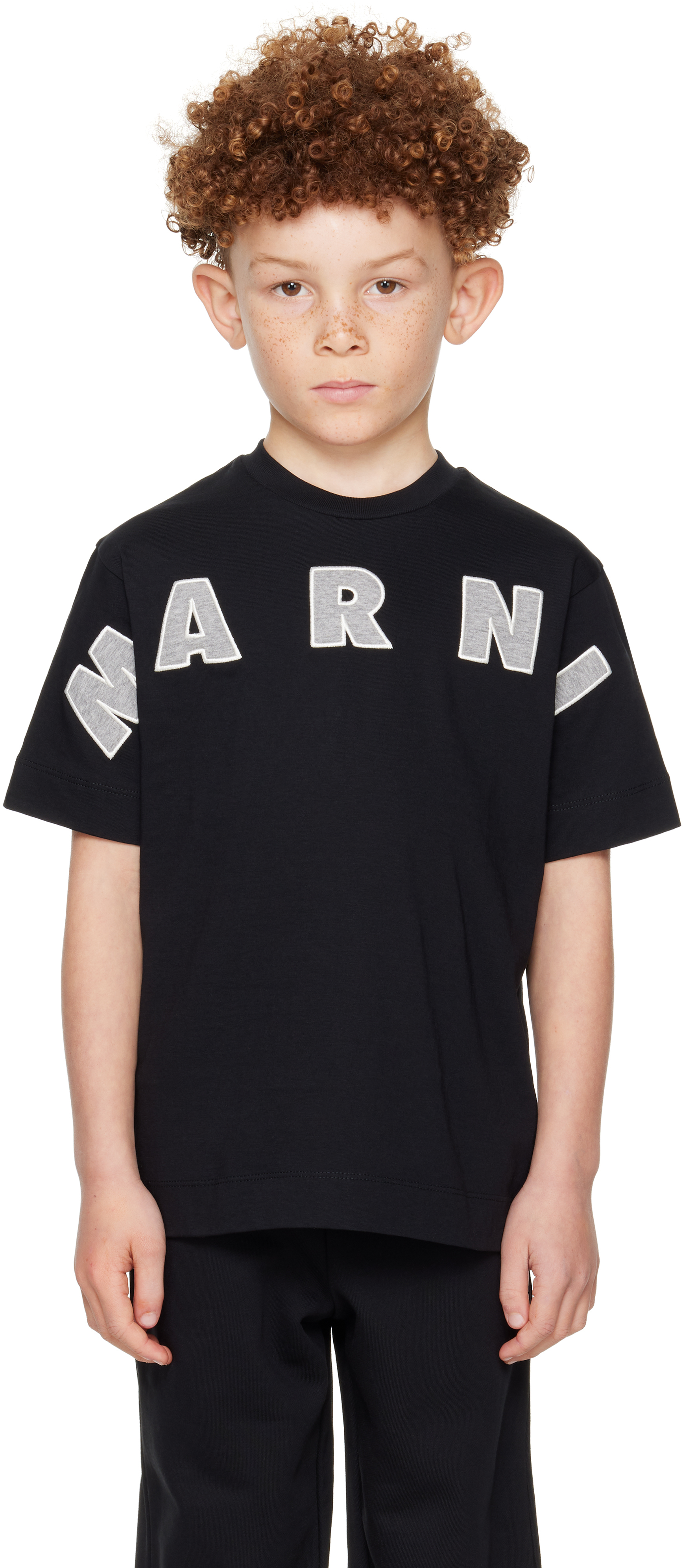 Kids Black Logo Appliqué T-shirt by Marni on Sale