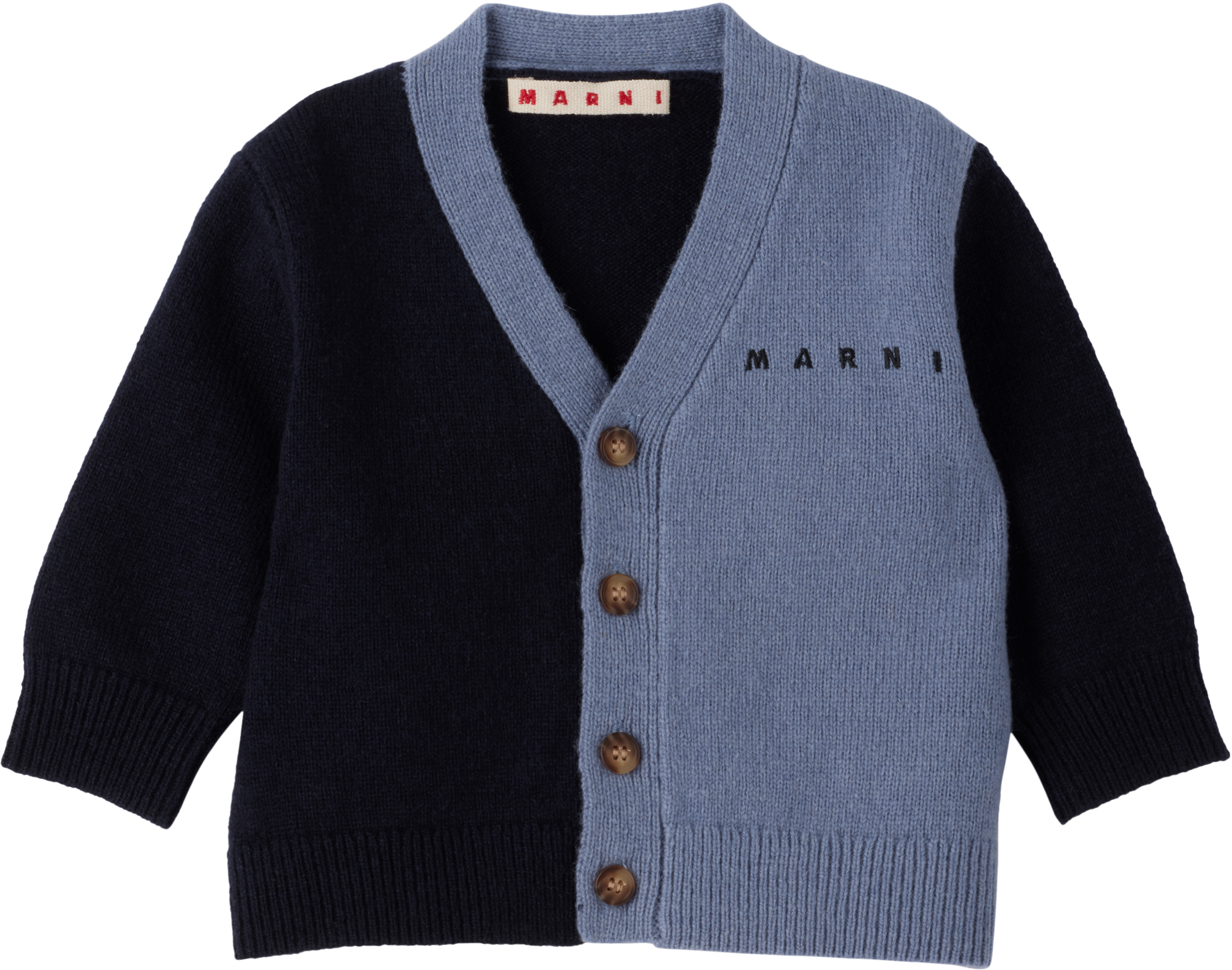 Marni ベビー｜ネイビー ロゴ刺繍 カーディガン | SSENSE 日本