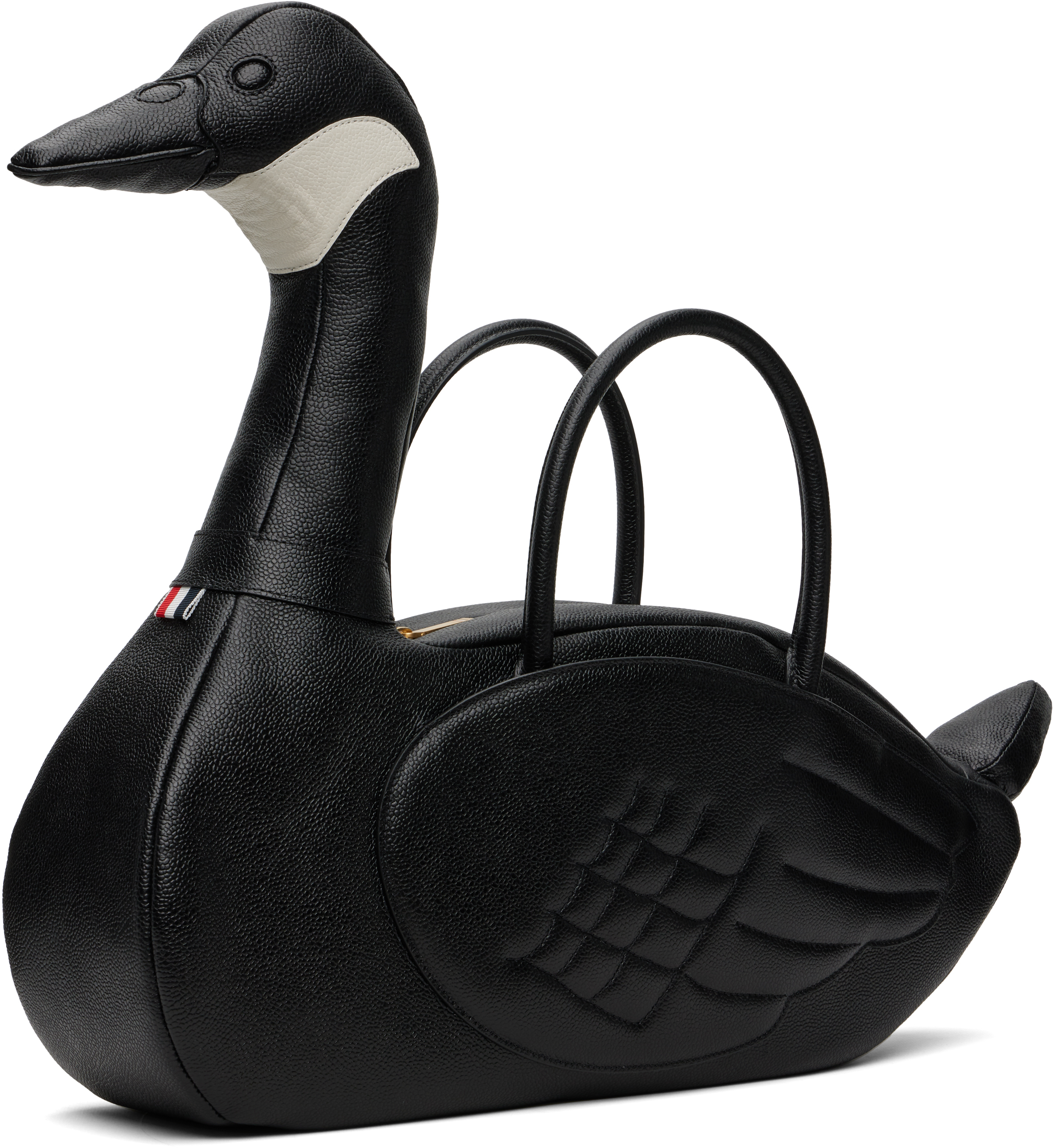 Thom Browne Black Pebble Grain Goose Bag In Black