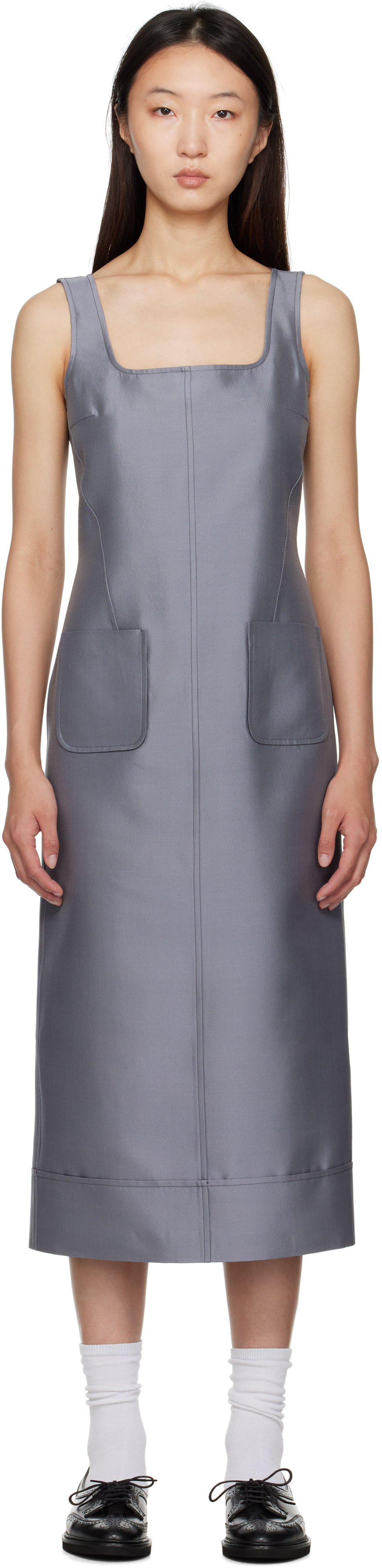 Gray Column Maxi Dress