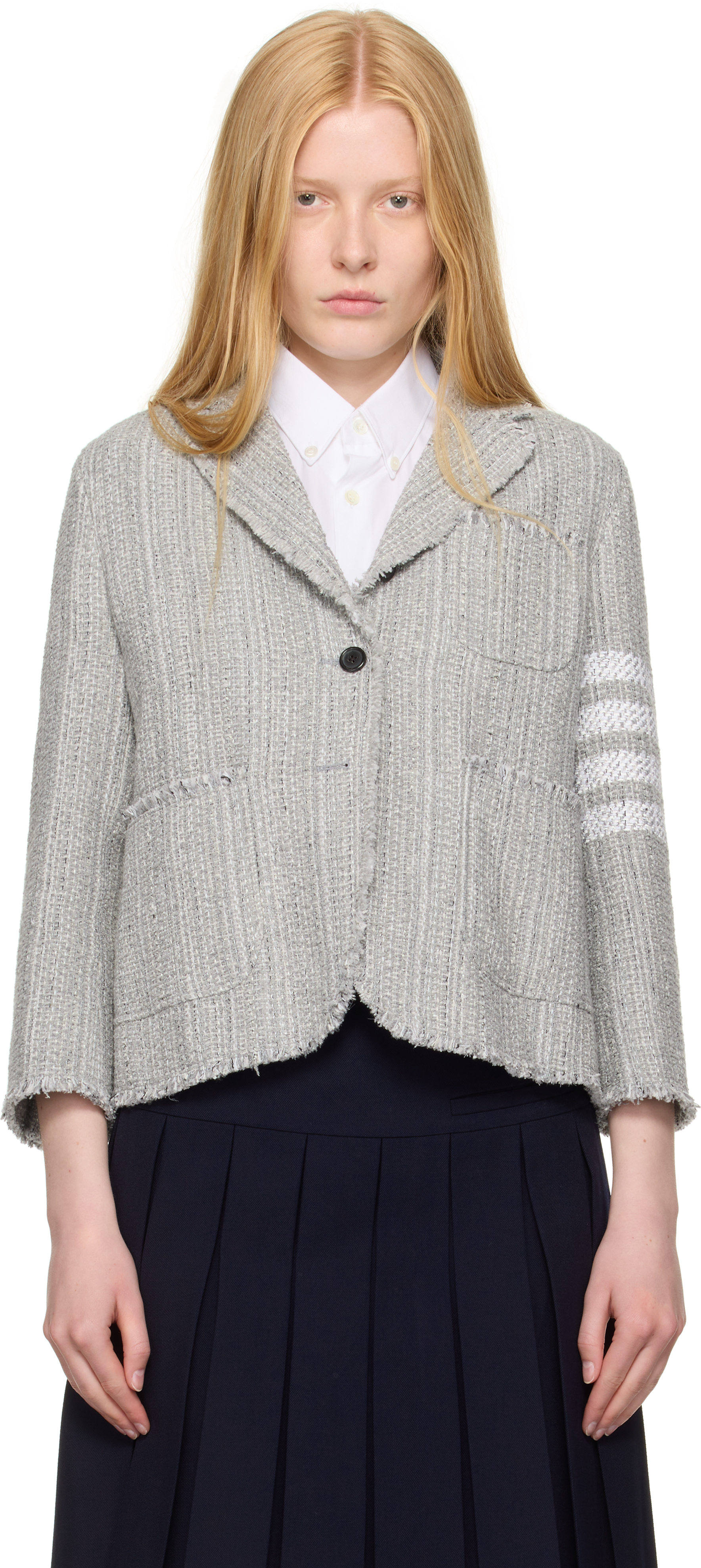 THOM BROWN レディース ツイード テーラードジャケット Thom Browne