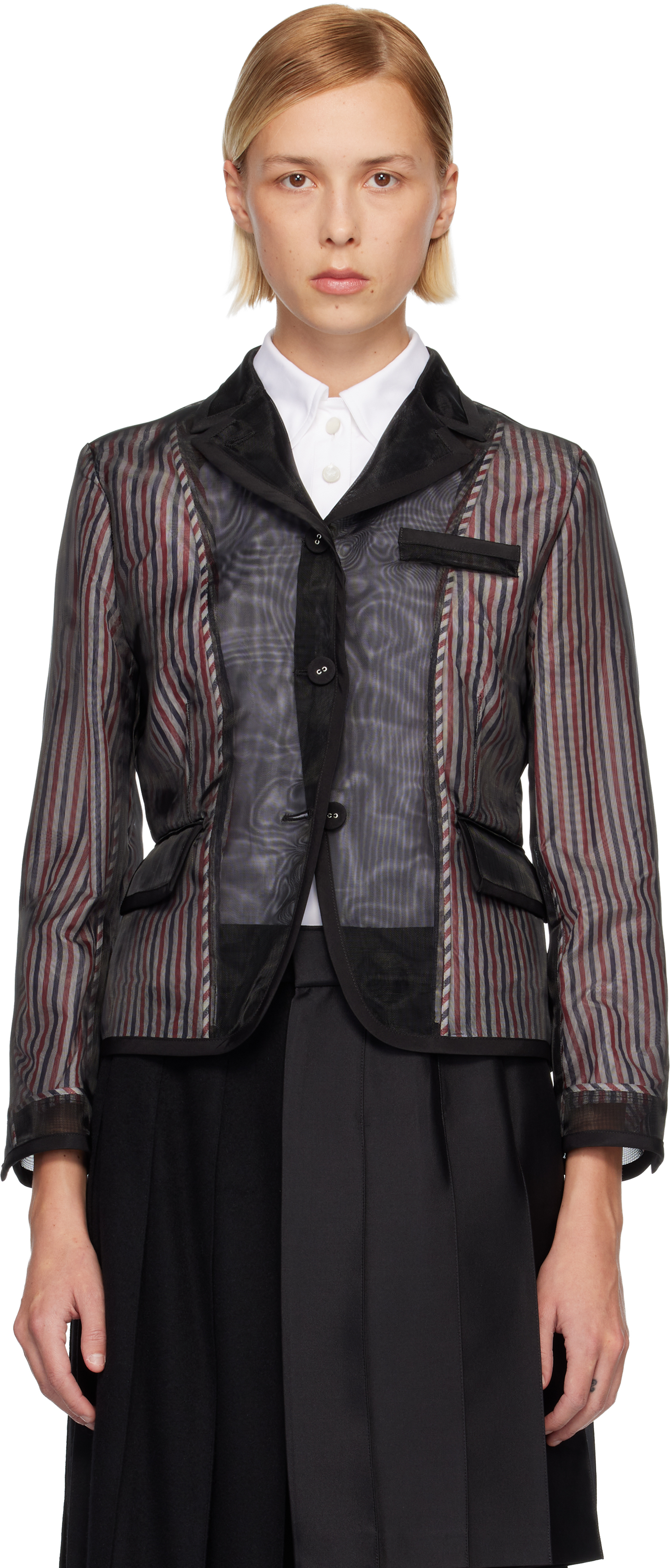 Thom Browne Black Organza Sport Blazer