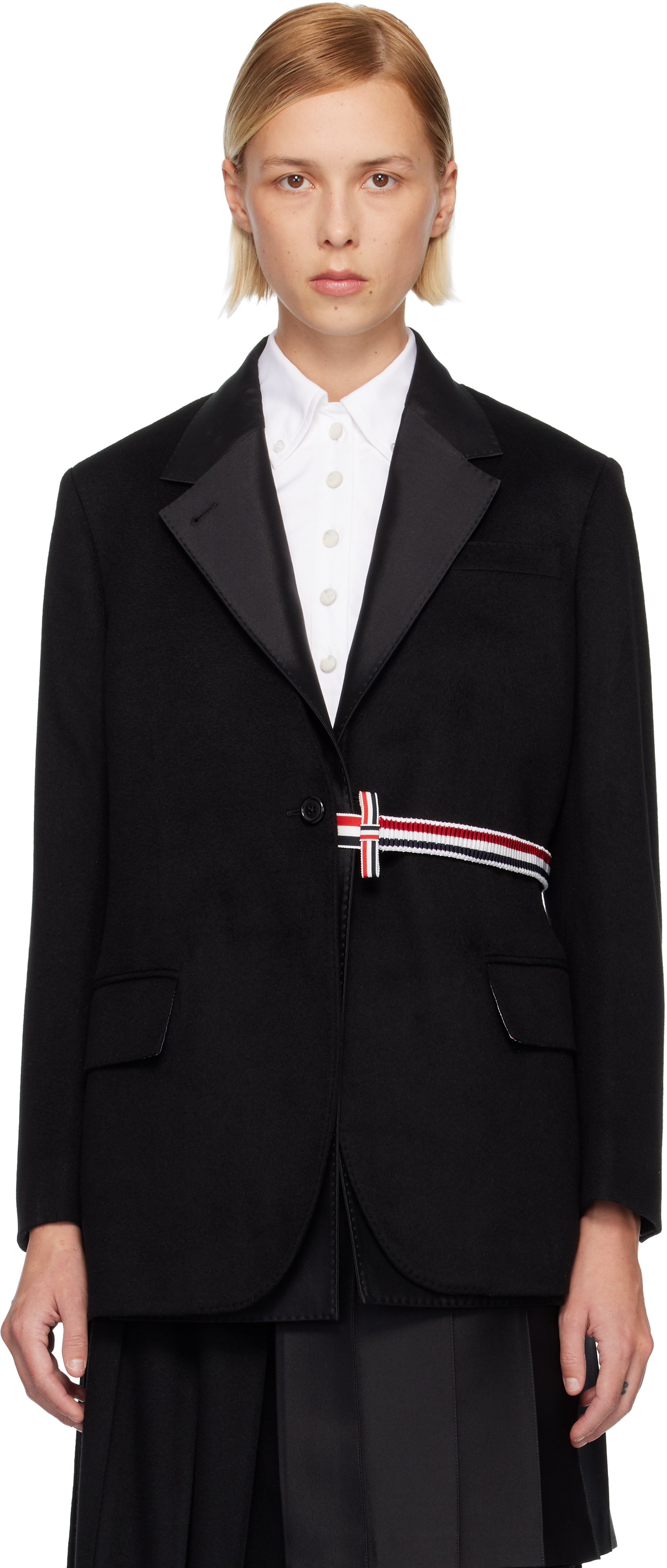 Thom Browne Black Cashmere Wool 2-in-1 Sport Blazer