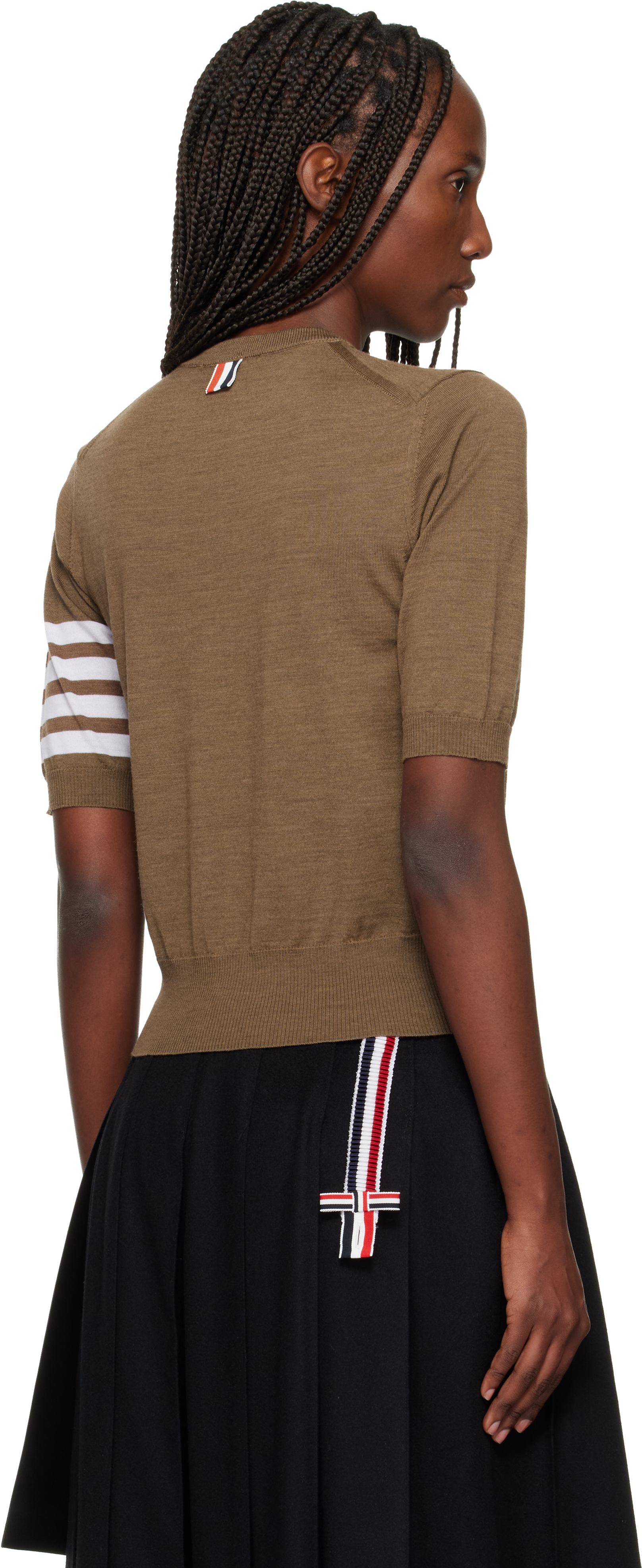 Thom Browne Brown Fine Merino Wool 4-bar Sweater In Brown