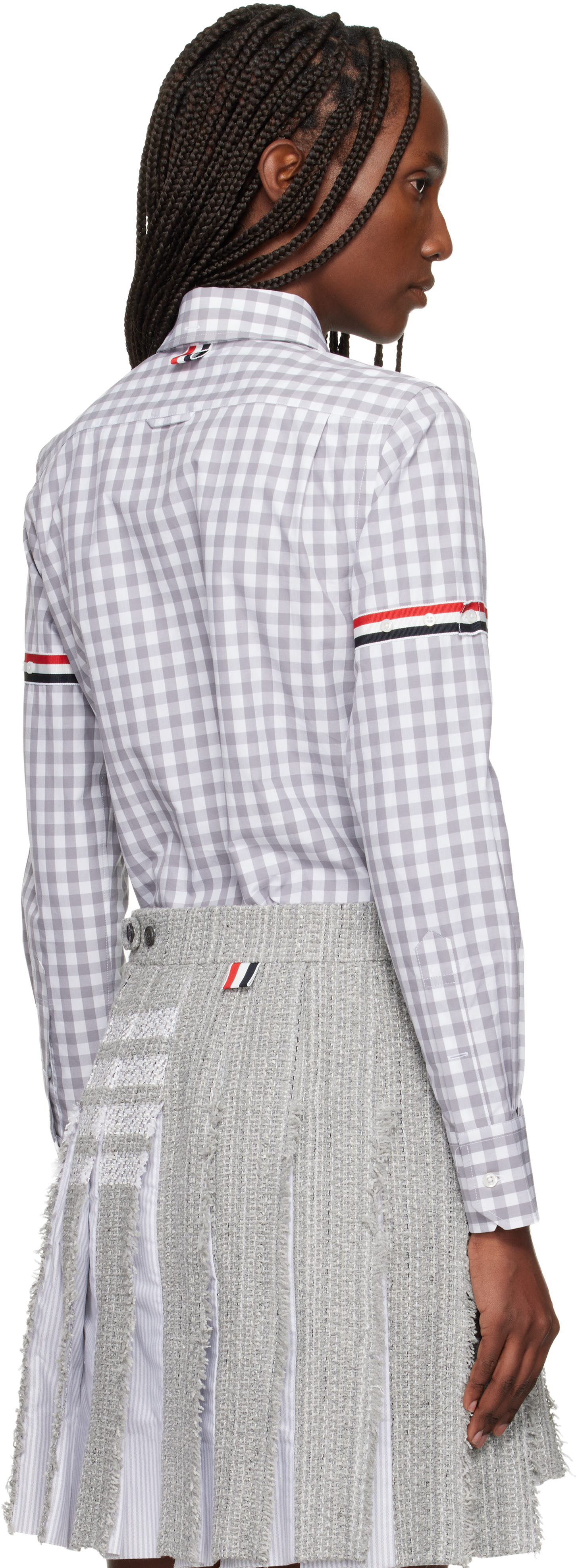 Thom Browne Gray Classic Long Sleeve Point Collar Shirt In Gray