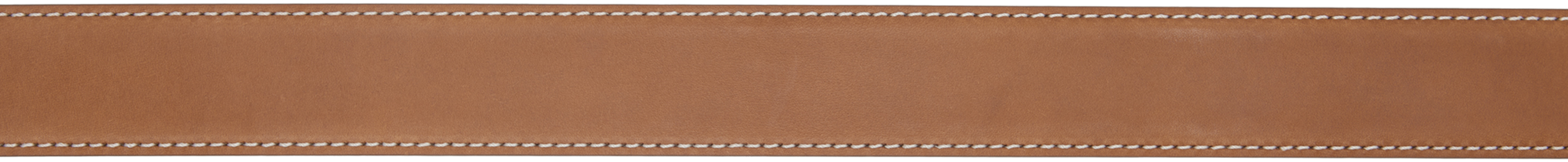 Thom Browne Brown Pebble Grain Round Buckle Belt