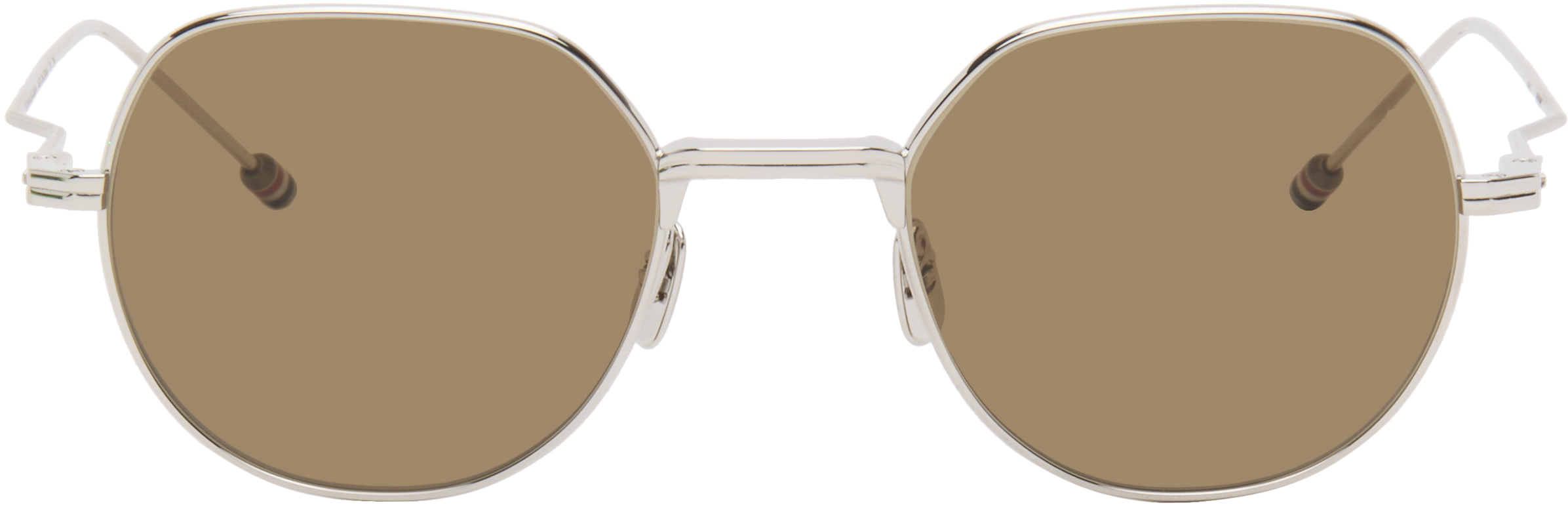Silver Titanium Round Sunglasses