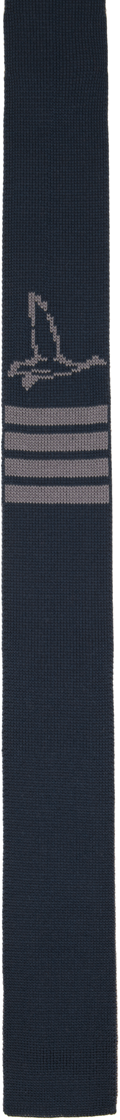 Navy & Gray Geese Icon Jacquard Knit Tie