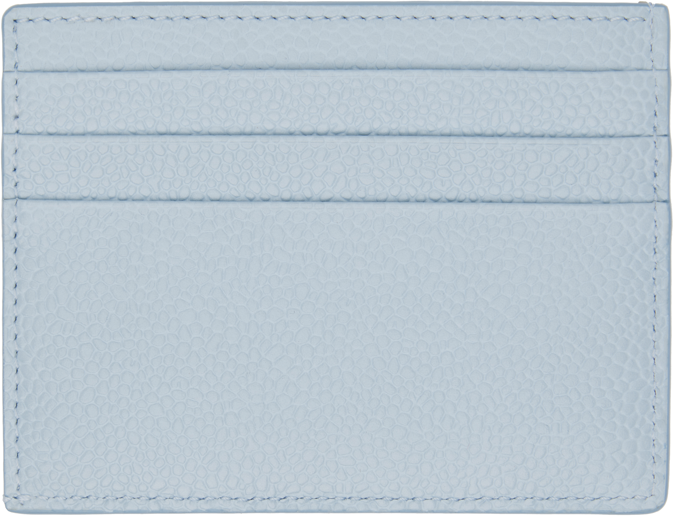 Thom Browne Blue Single Leather Card Holder