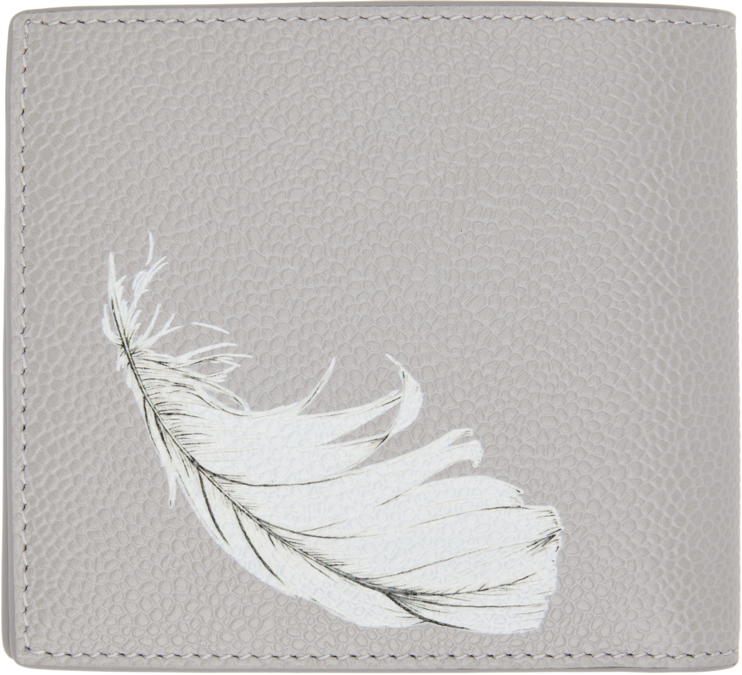 Thom Browne Gray Feather 3d Print Billfold Wallet