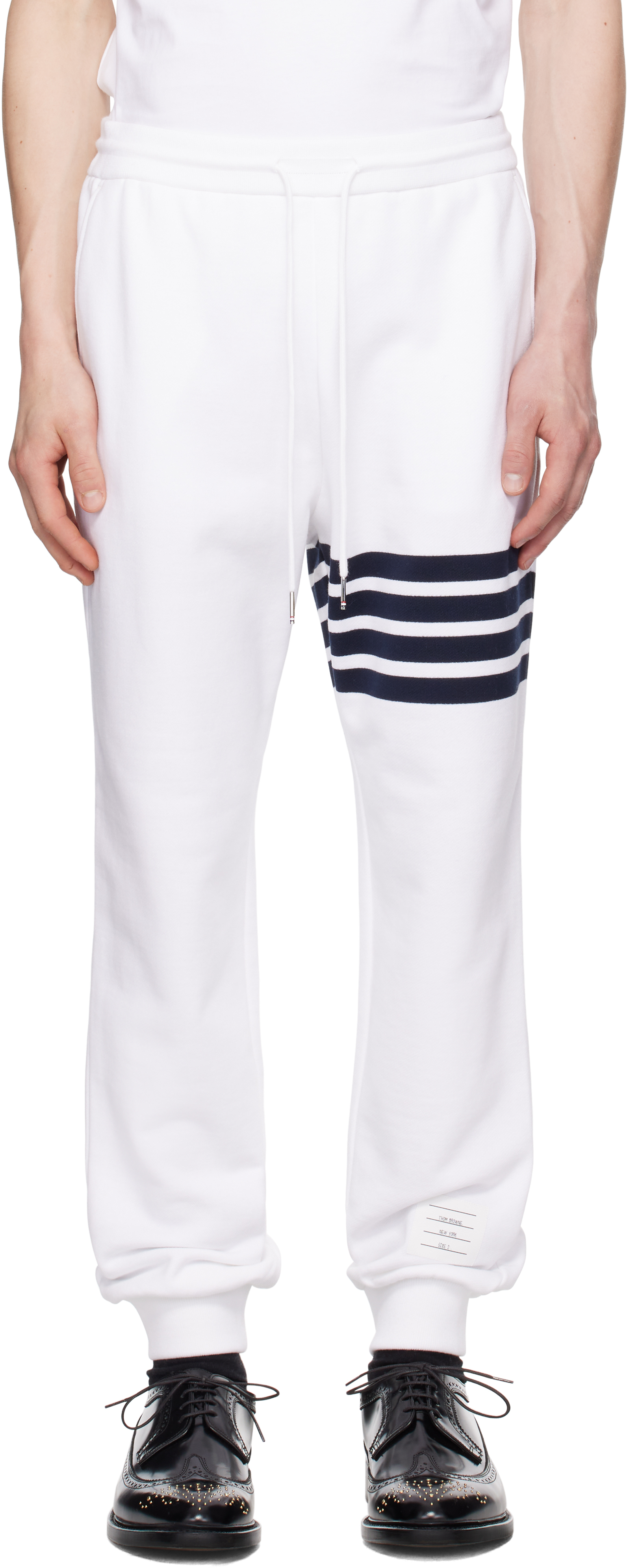 Thom Browne White Classic Loopback 4-bar Sweatpants
