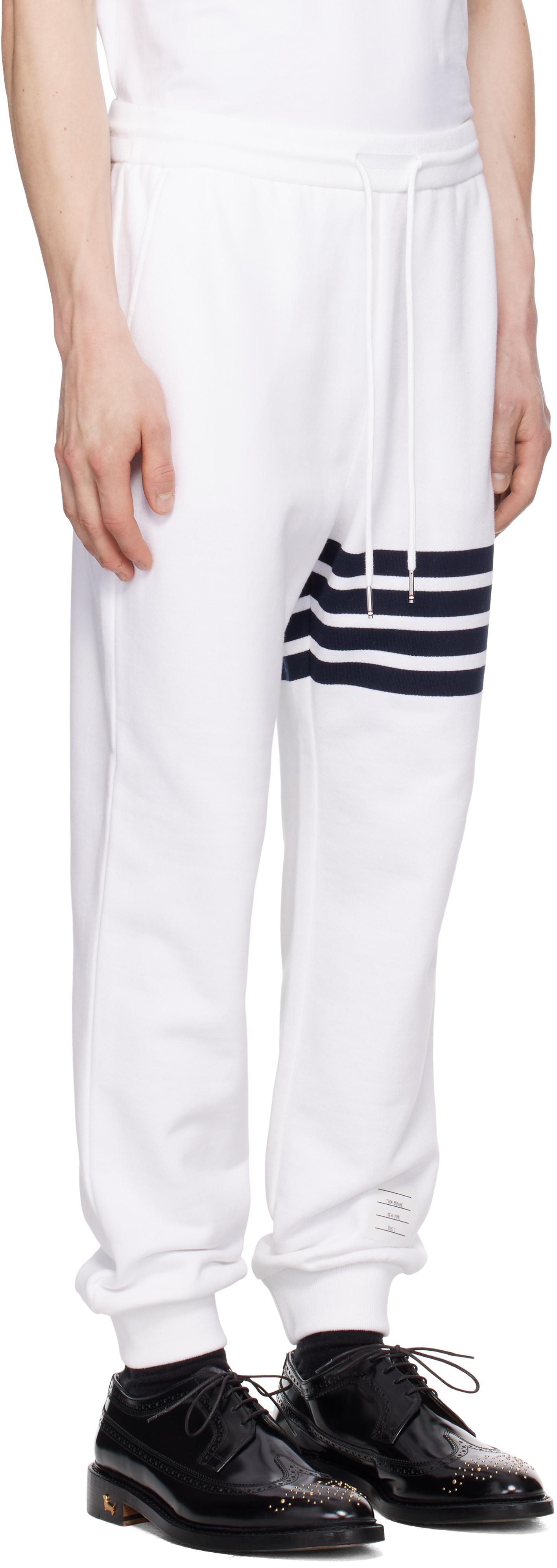 Thom Browne White Classic Loopback 4-bar Sweatpants