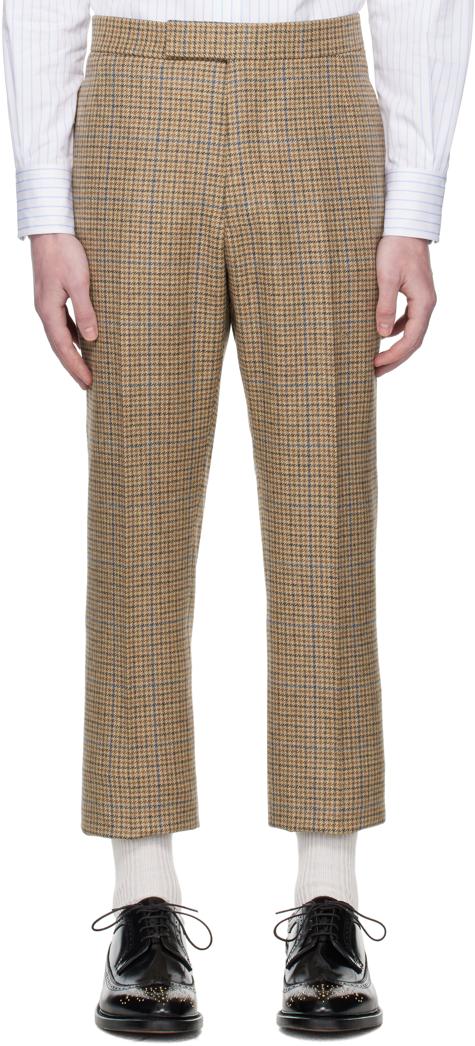 Tan Backstrap Gunclub Check Cheviot Tweed Trousers