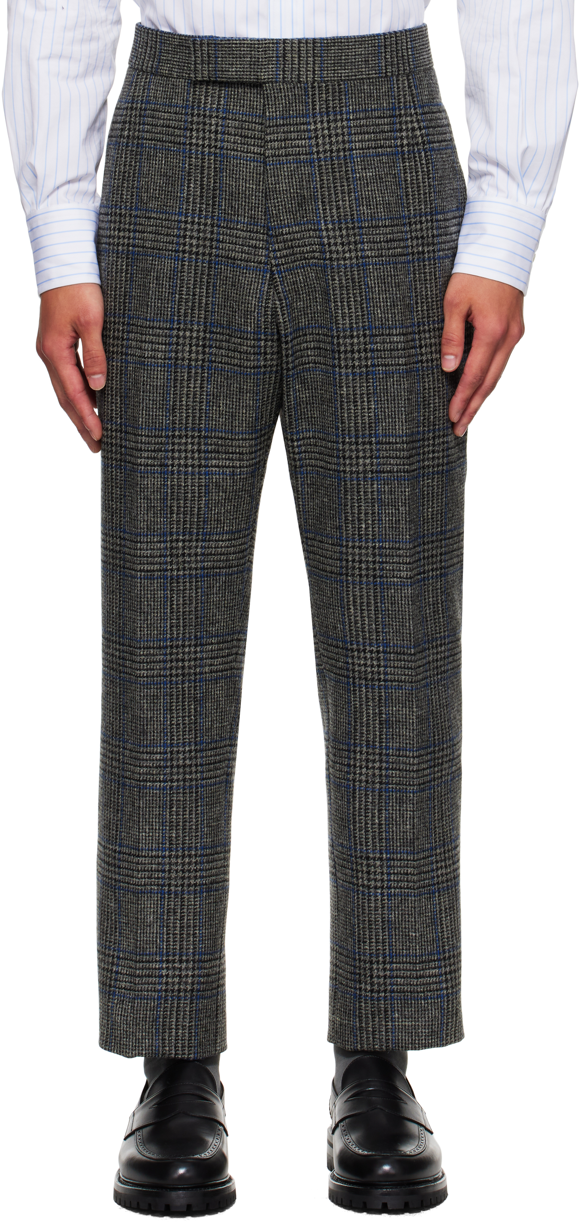 Gray Prince of Wales Hunting Tweed Trousers