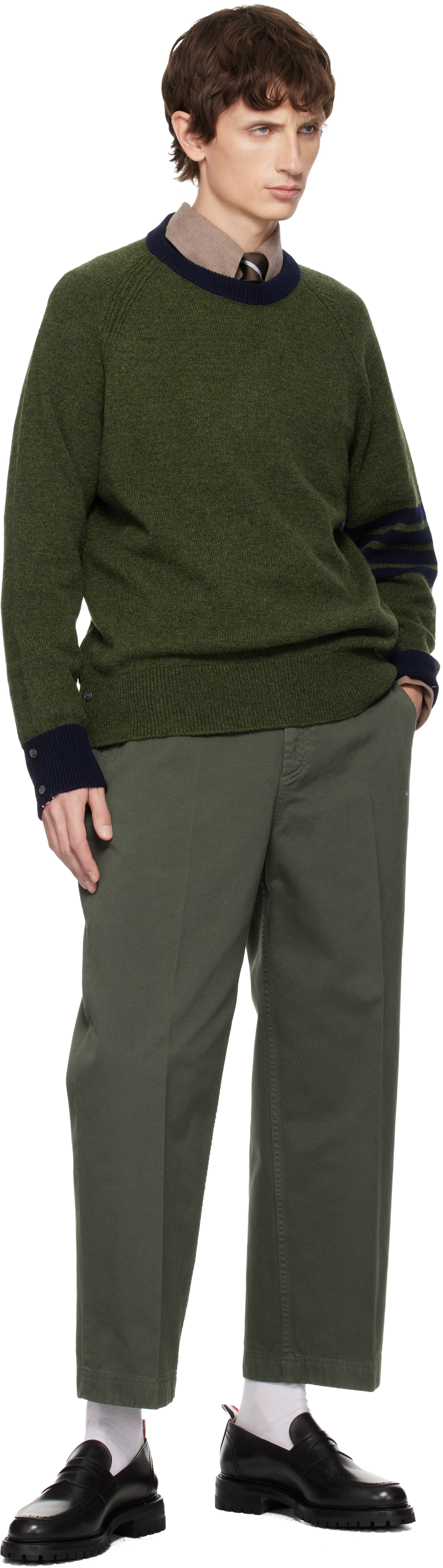 Thom Browne Functional Cargo Trousers Featuring Pockets In Green