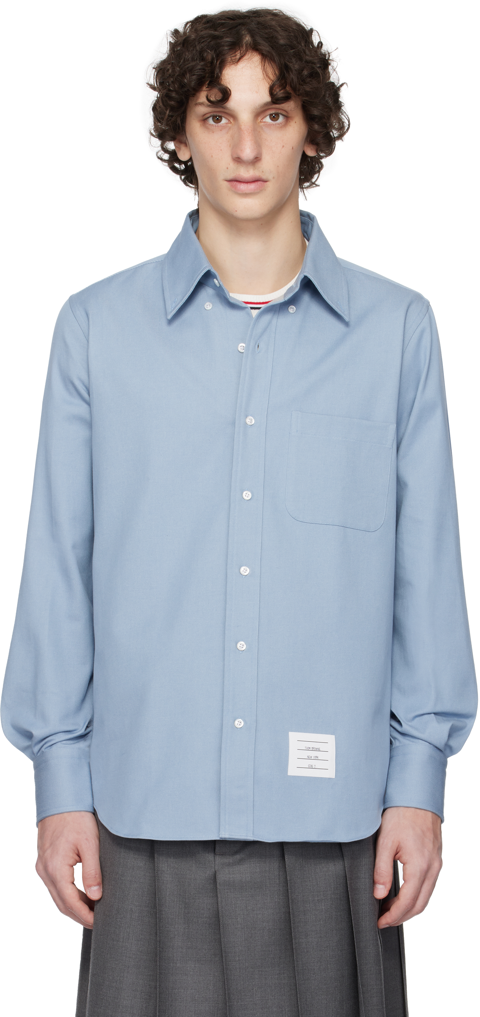 Beige Straight Fit Denim Shirt
