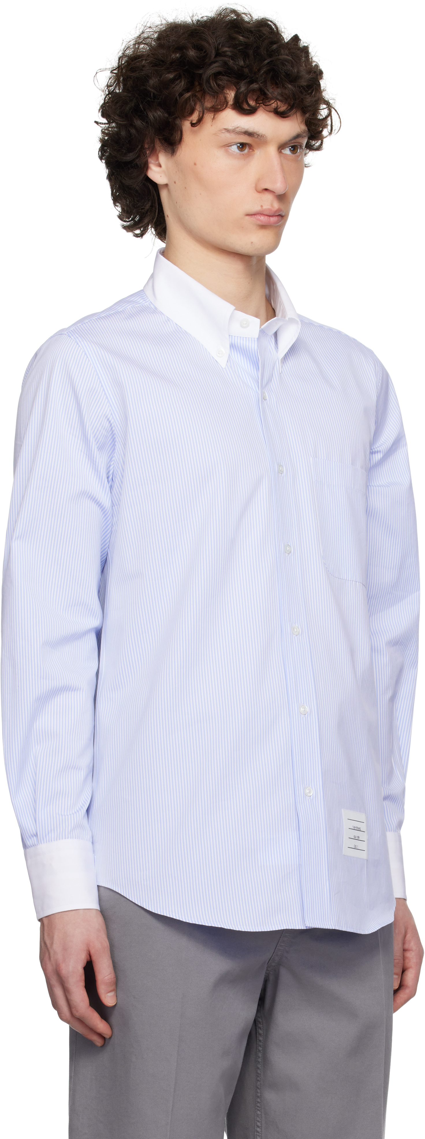 Thom Browne 'oxford Signature Striped Shirt In In 480 Light Blue