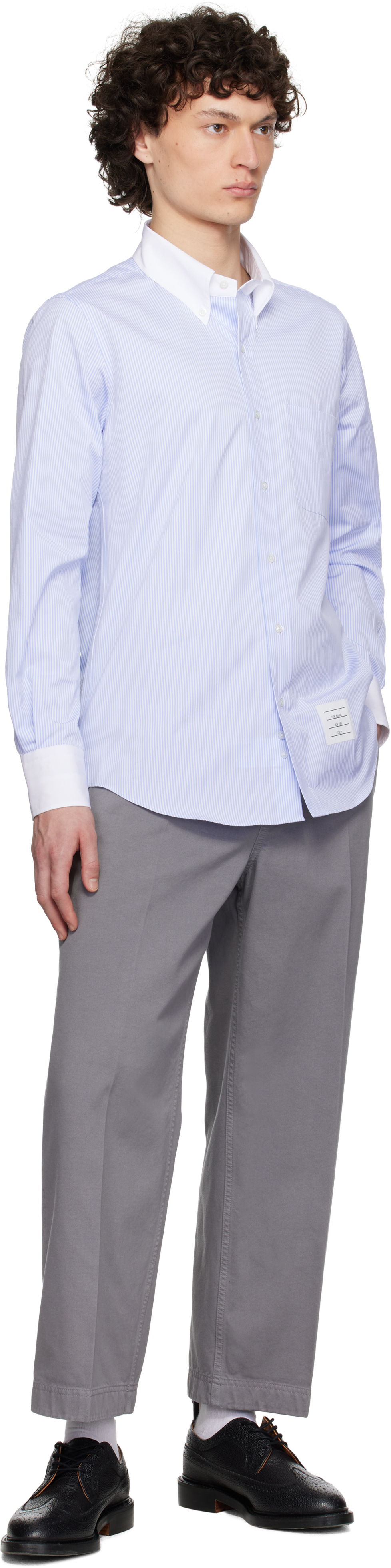 Thom Browne 'oxford Signature Striped Shirt In In 480 Light Blue