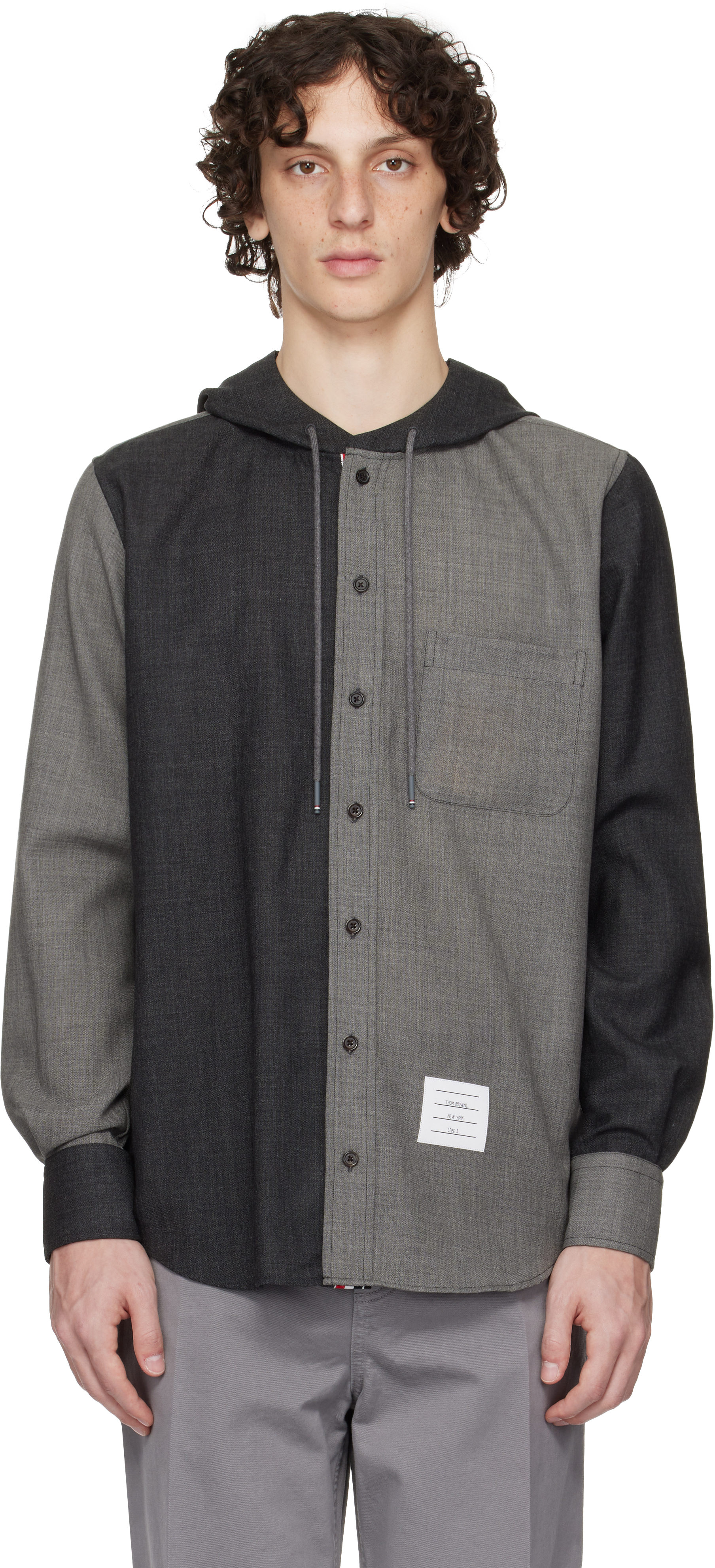 Gray Fresco Funmix Hooded Shirt