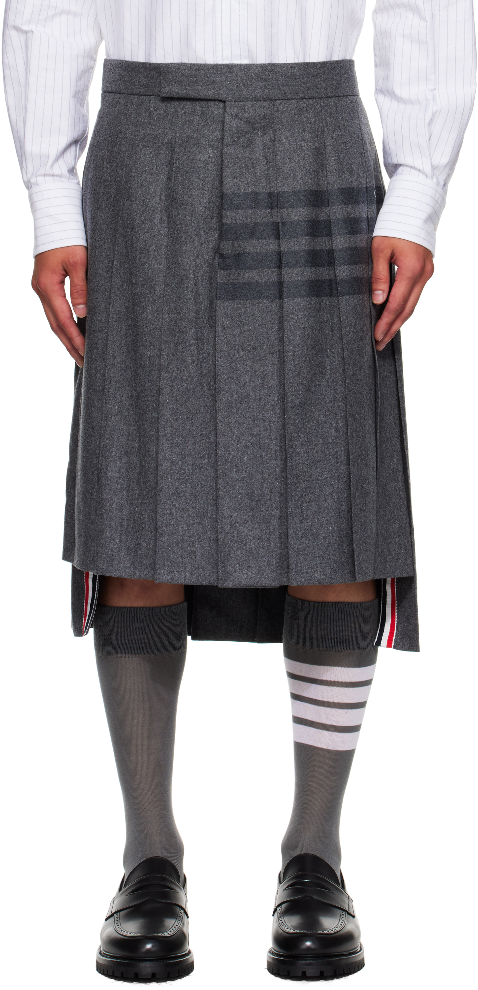 Gray Flannel 4-Bar Classic Midi Pleated Skirt
