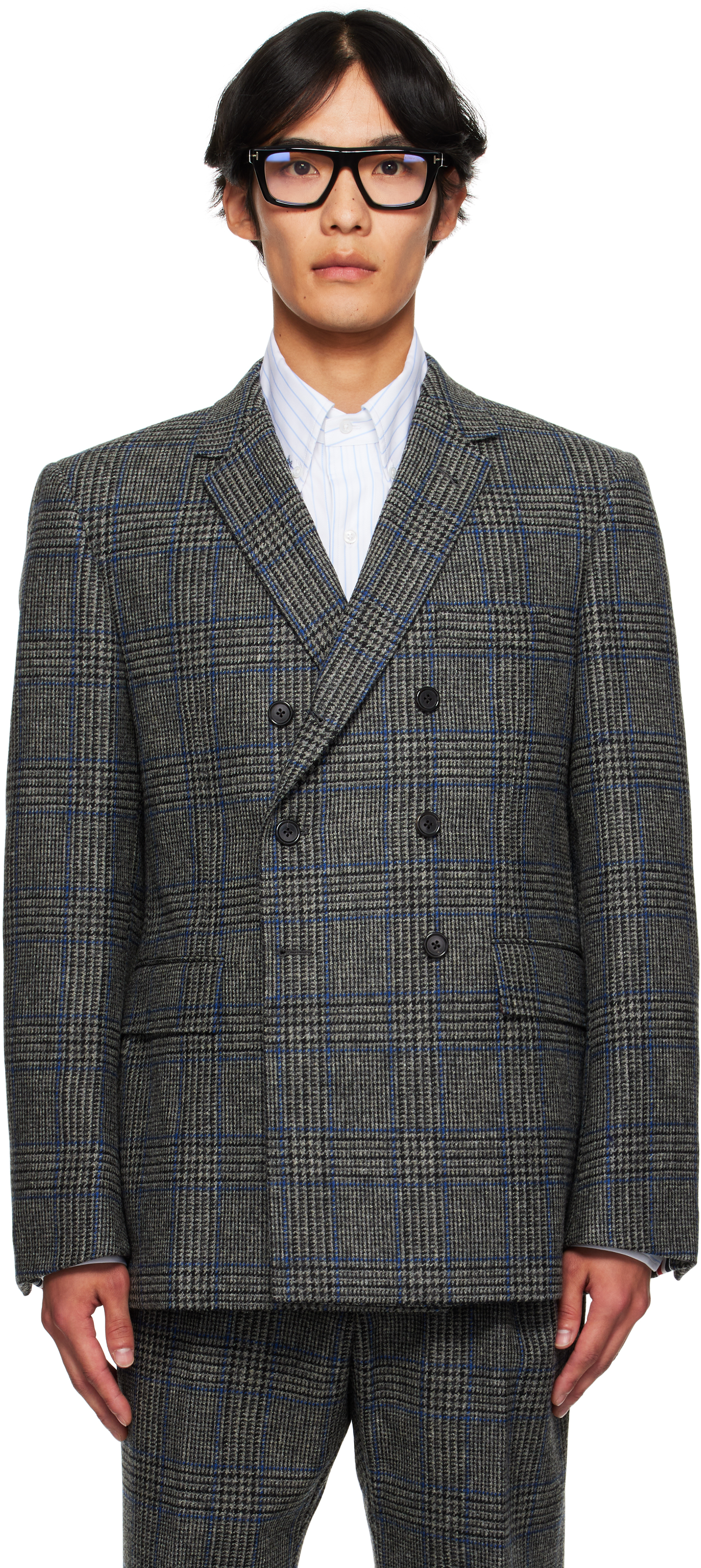Gray Prince of Wales Hunting Tweed Blazer