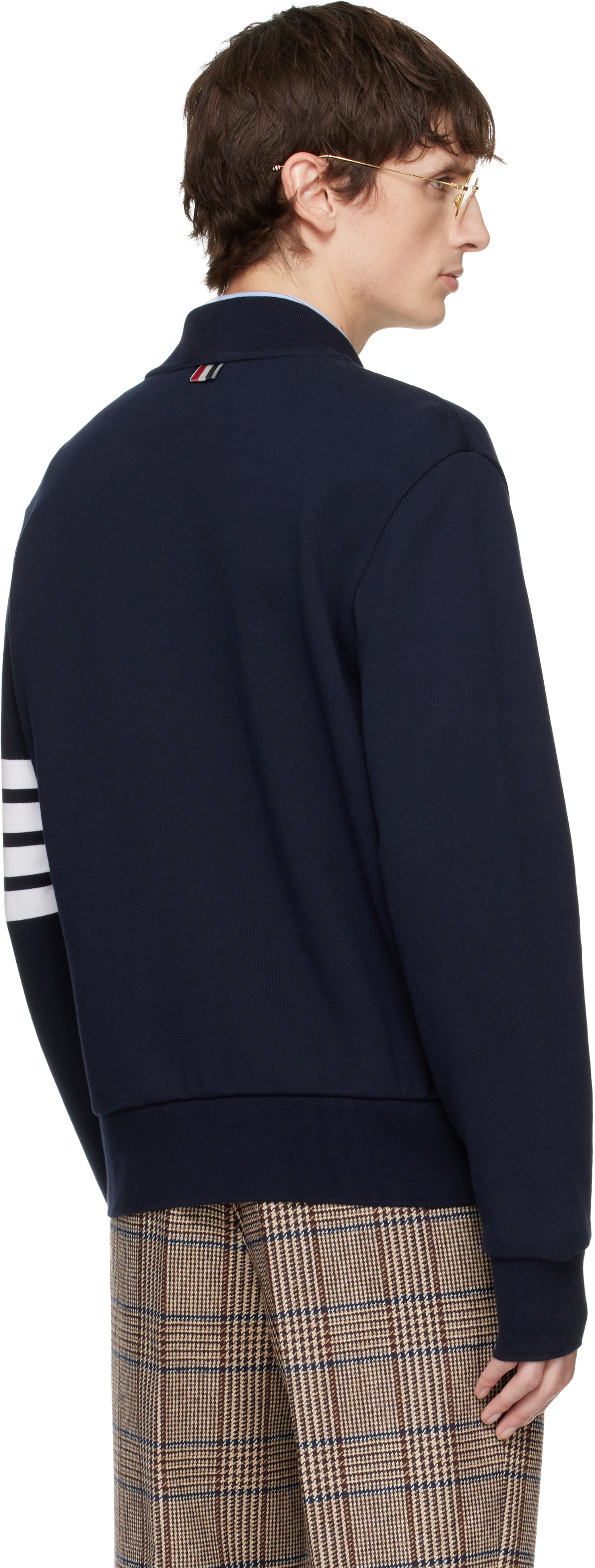 Thom Browne Zip-up Sweatshirt In Blue