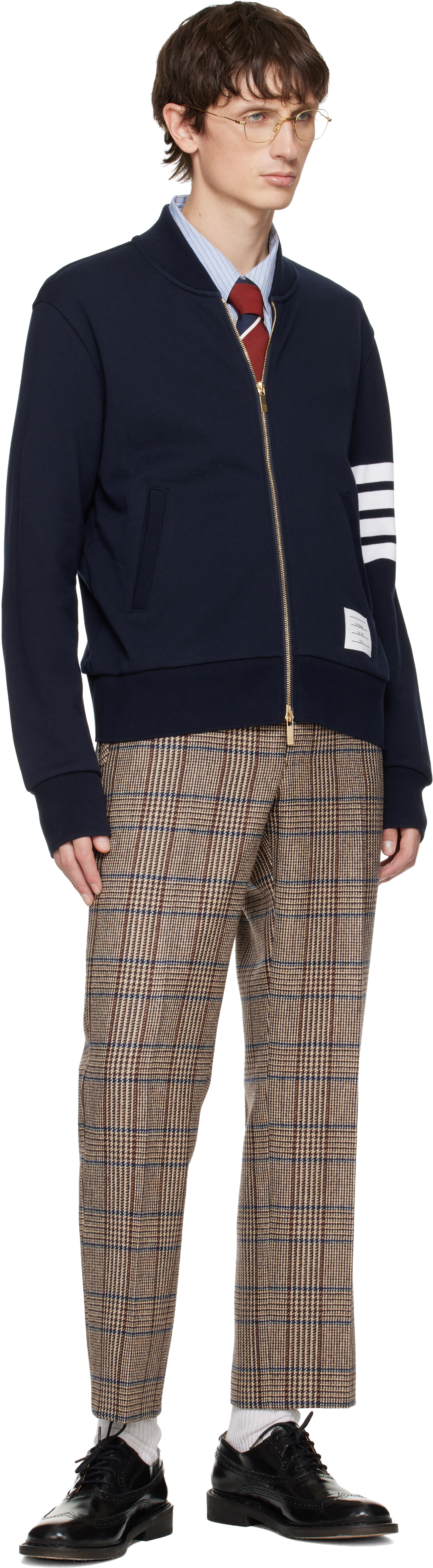 Thom Browne Zip-up Sweatshirt In Blue