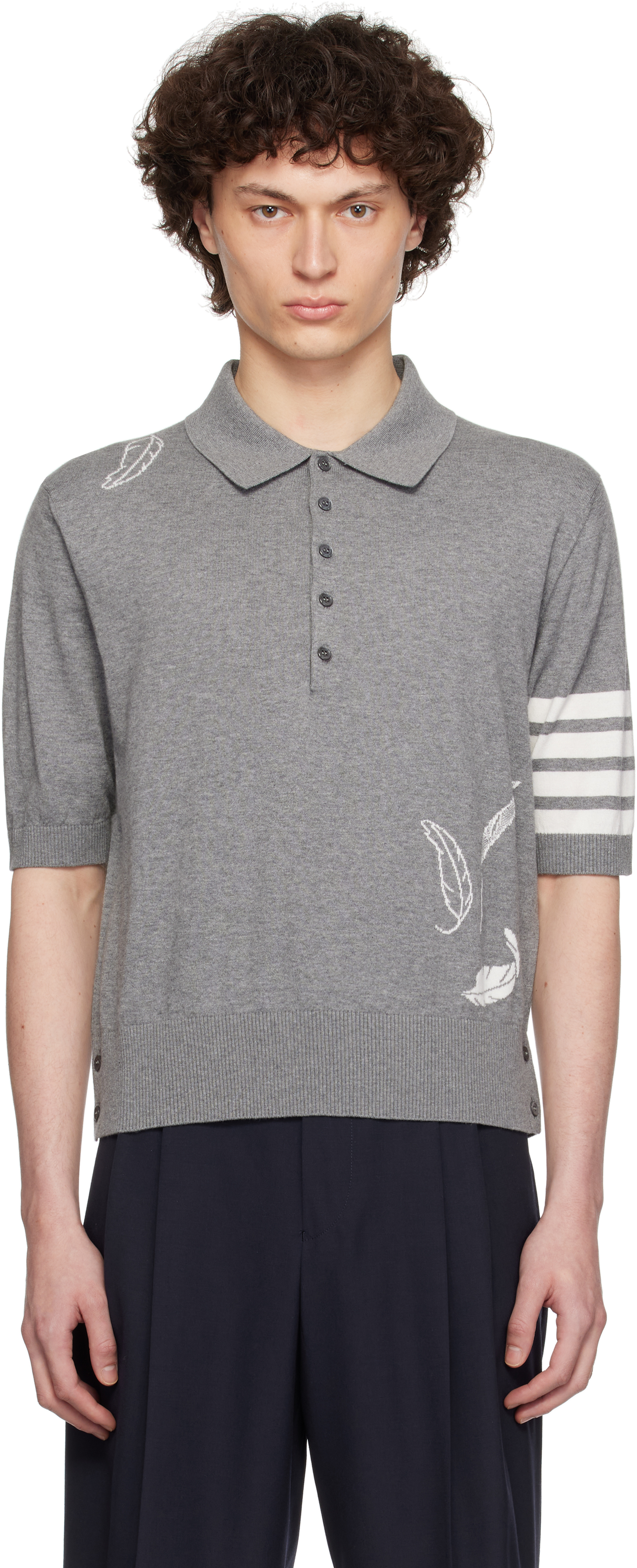 Gray Feather Short Sleeve Polo