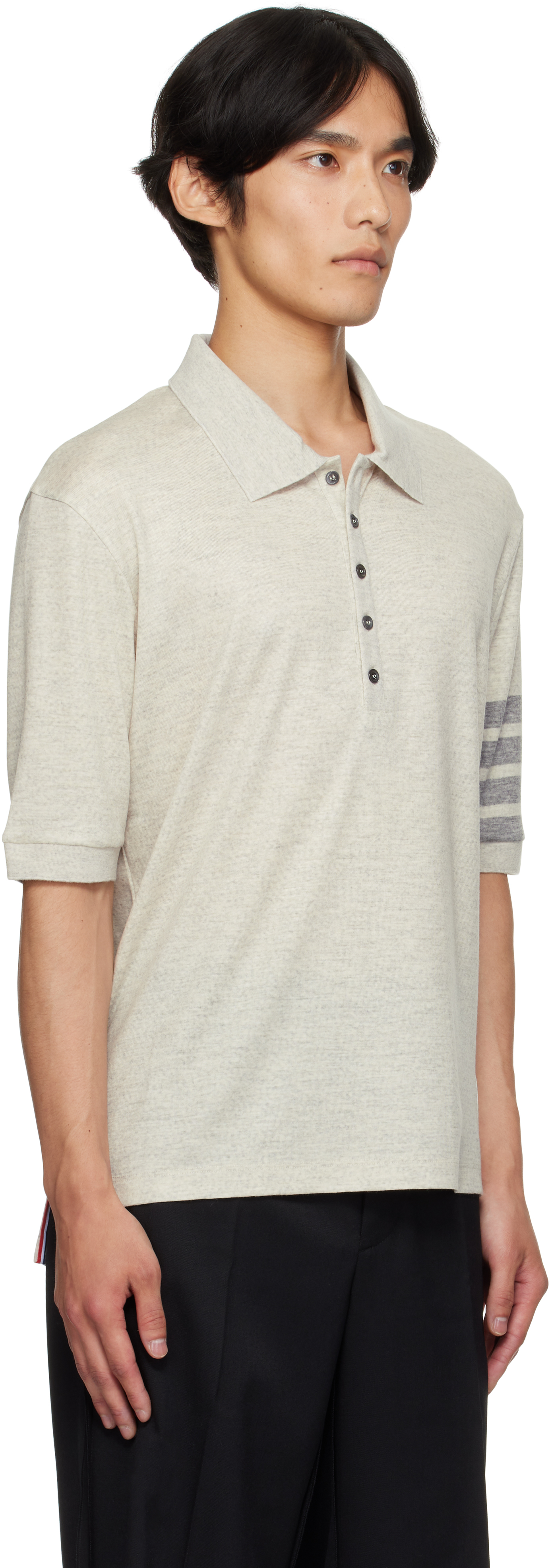 Thom Browne 4-bar Wool Polo Shirt